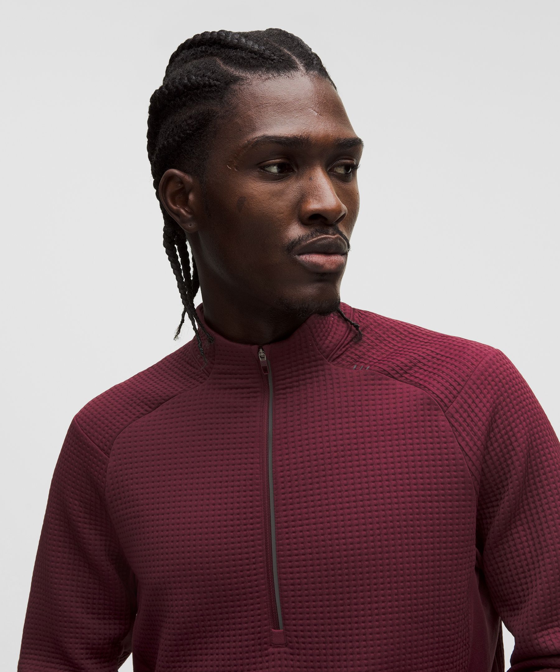 Waffle-Knit Half Zip