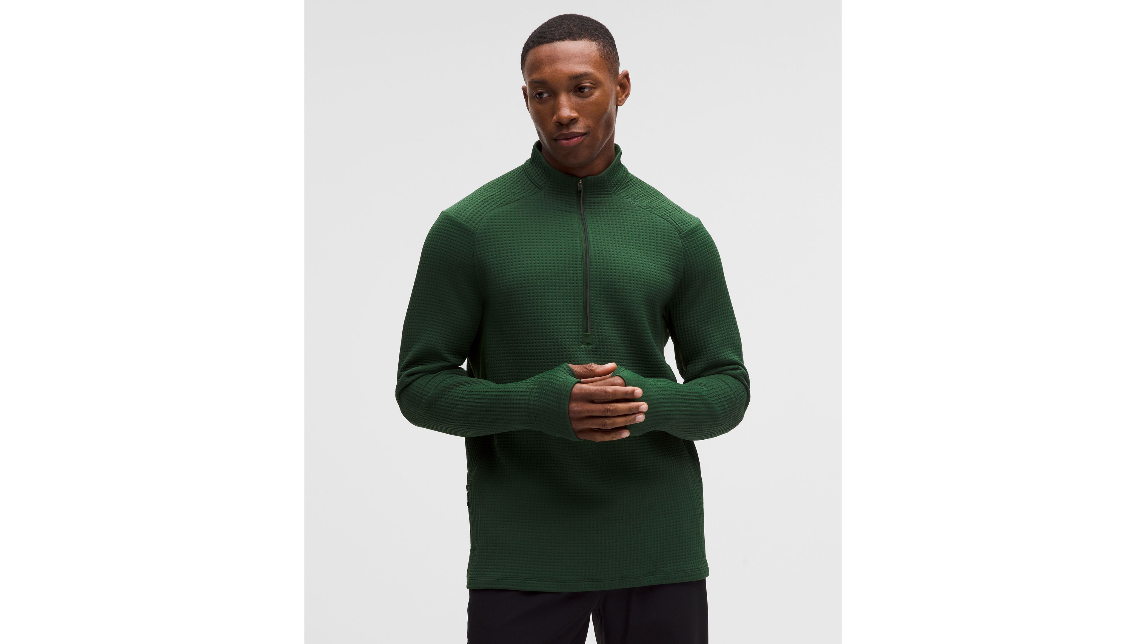 Waffle-Knit Half Zip
