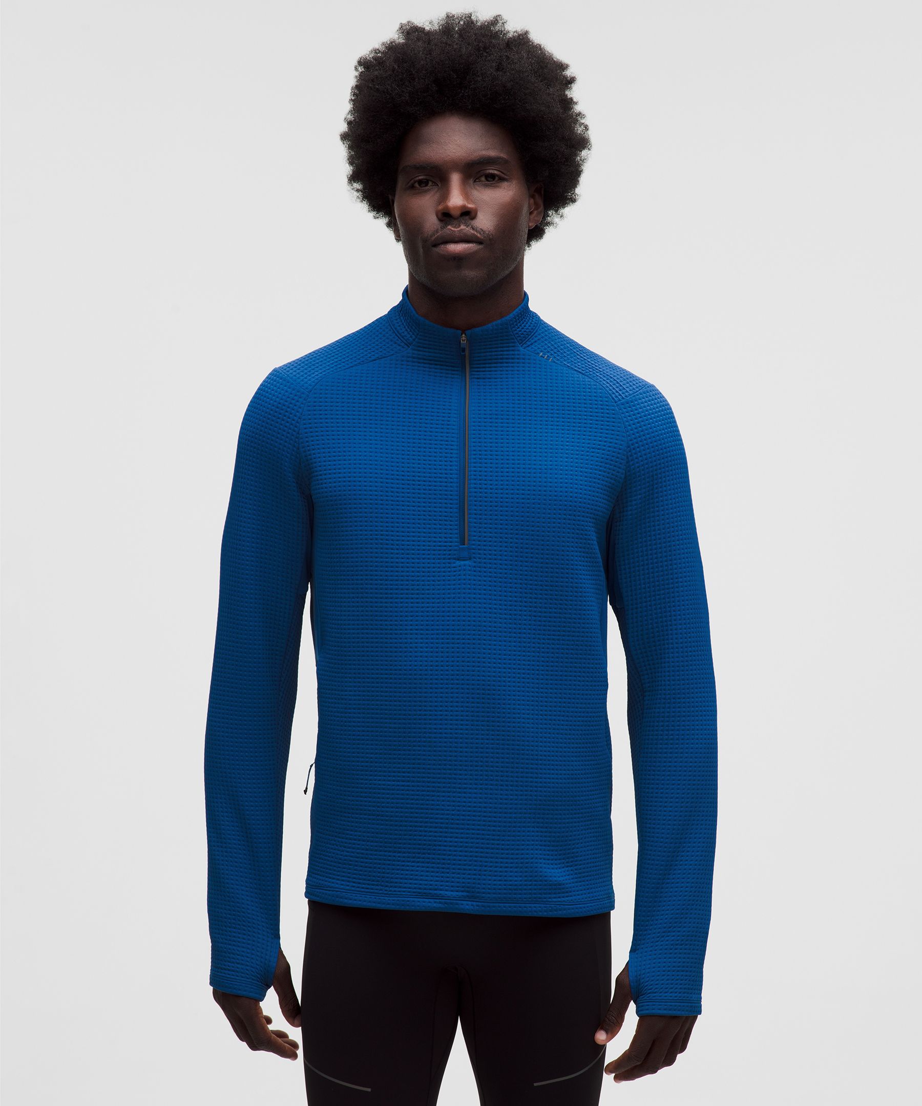 Waffle-Knit Half Zip