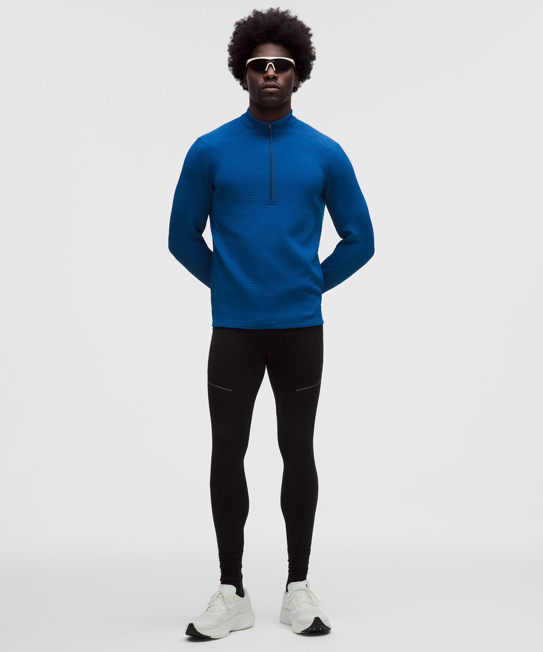 Waffle-Knit Half Zip
