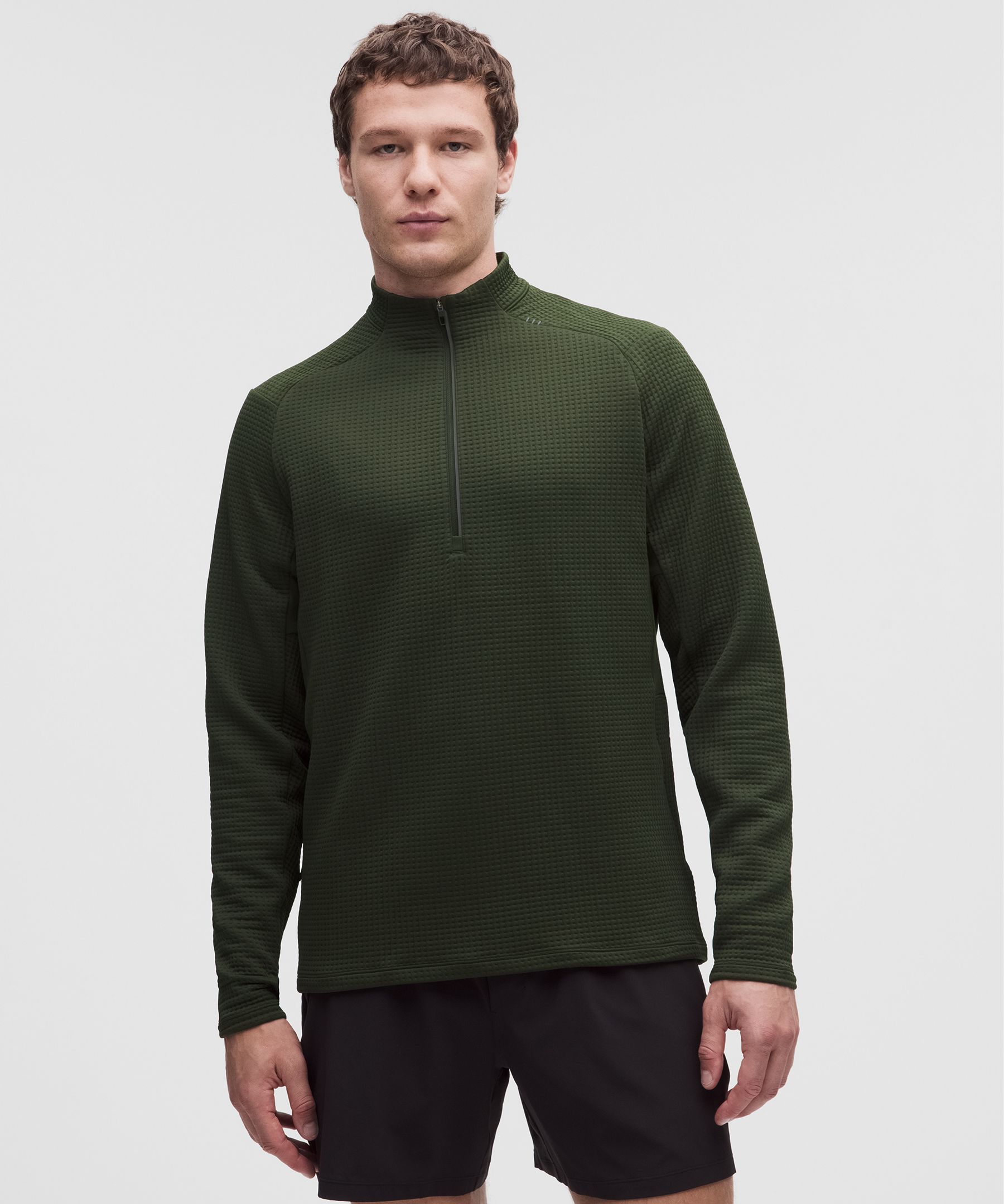 Waffle-Knit Half Zip