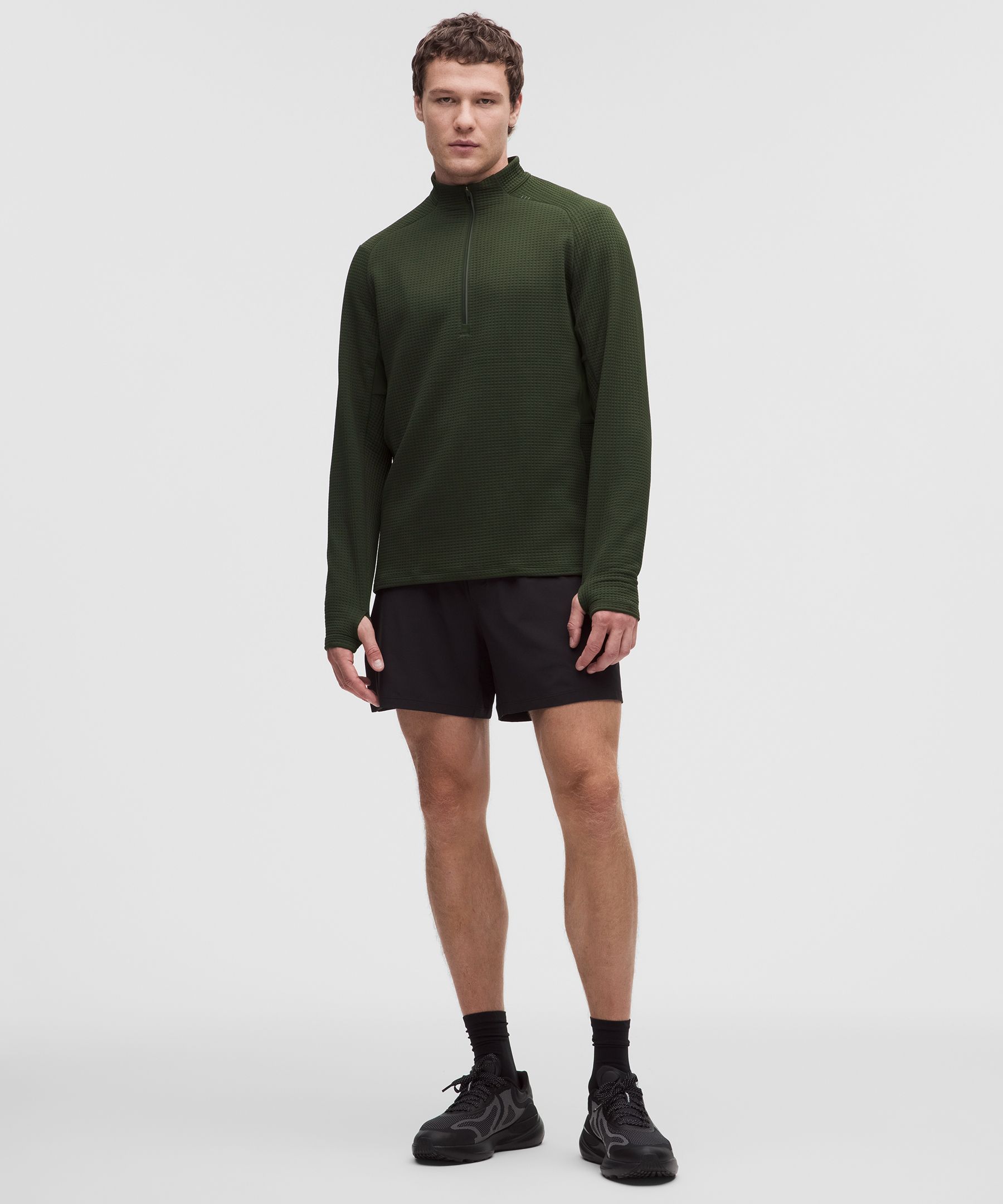 Waffle-Knit Half Zip