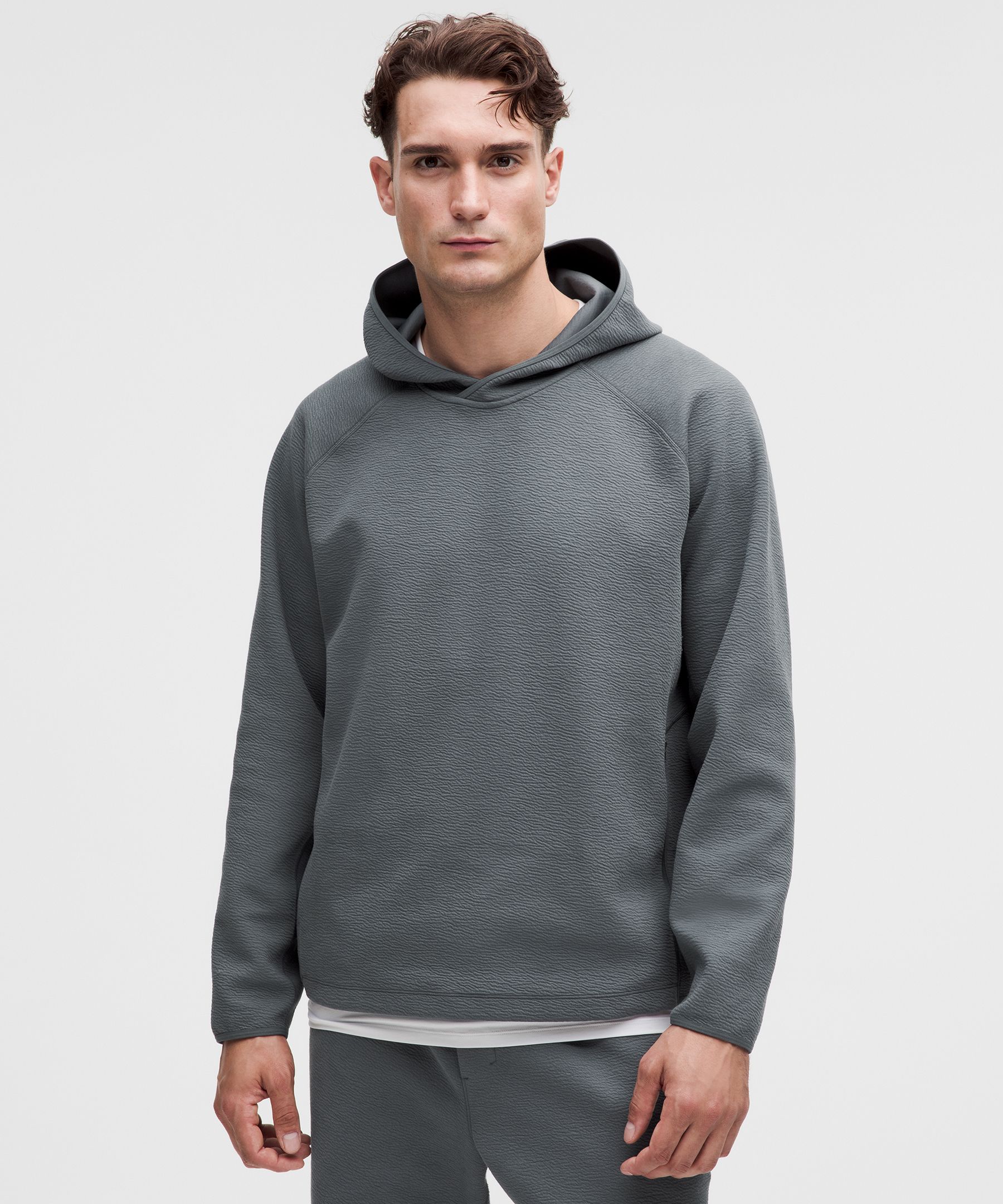 Textured Spacer Pullover Hoodie - Blue