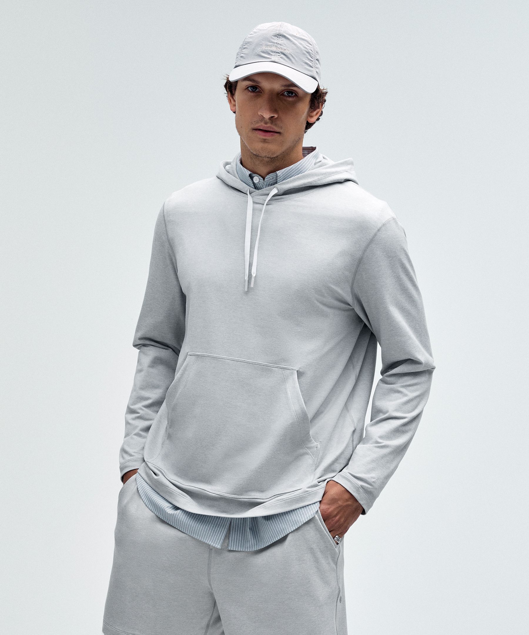 Soft Jersey Pullover Hoodie - Grey