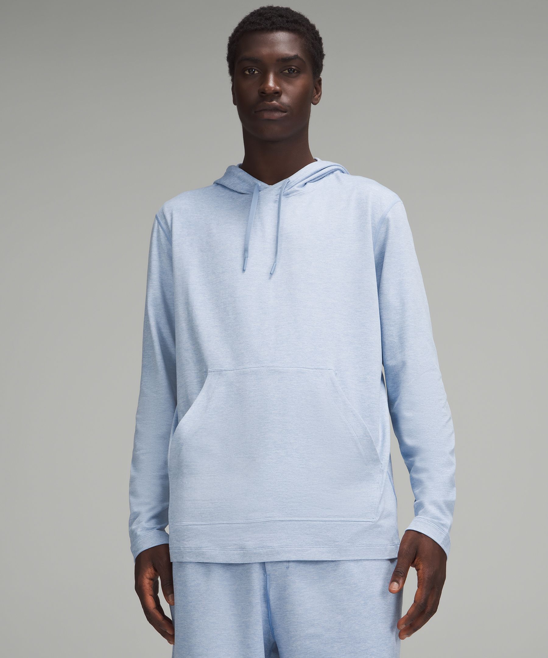 Soft Jersey Pullover Hoodie - Blue