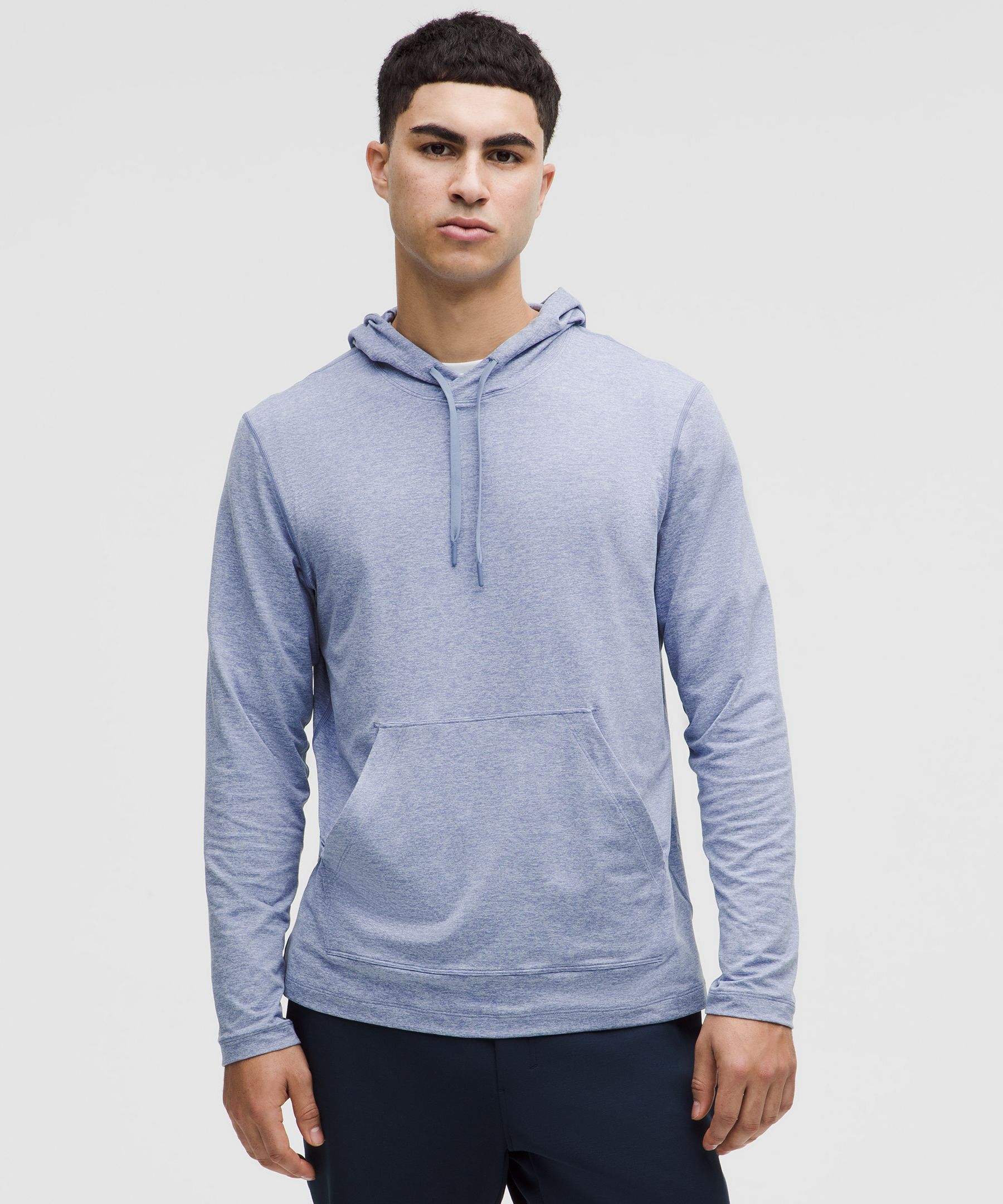 Soft Jersey Pullover Hoodie - Blue