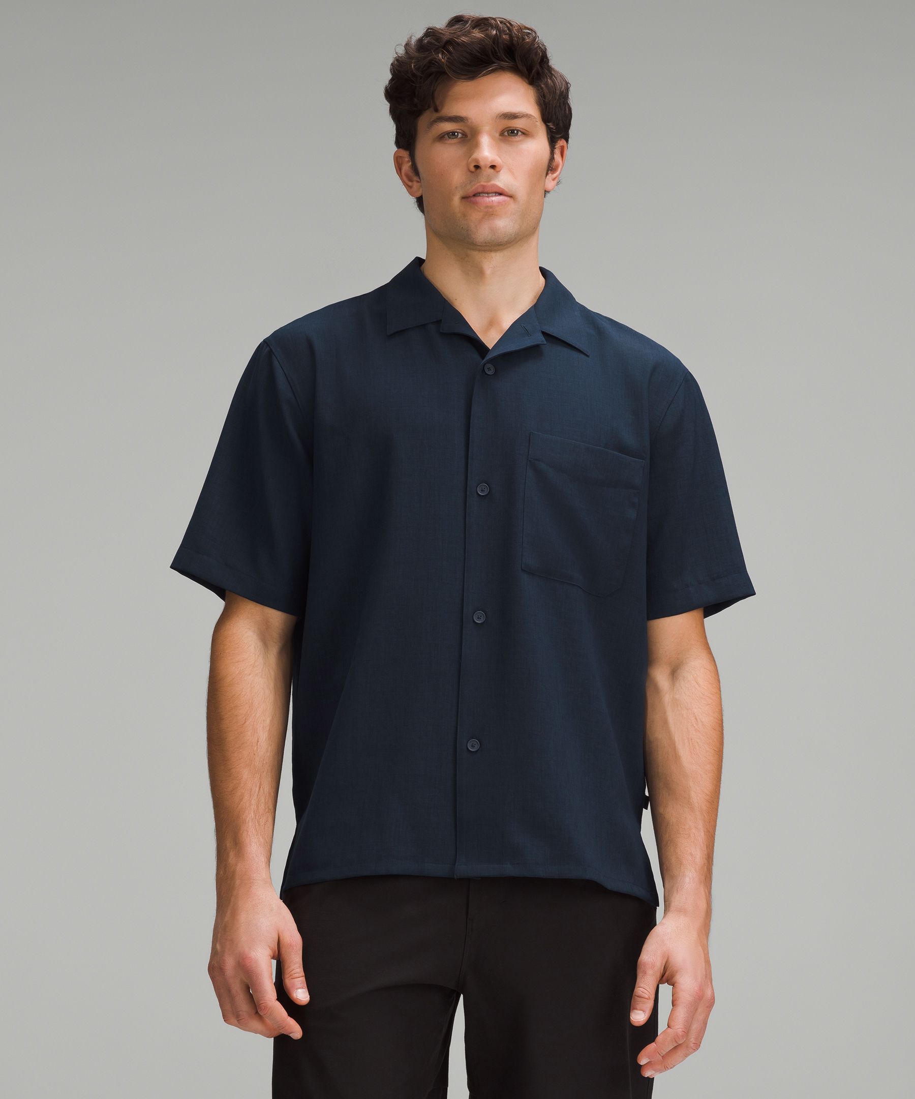 Lightweight Camp Collar Button-Up Shirt | Men's Short Sleeve