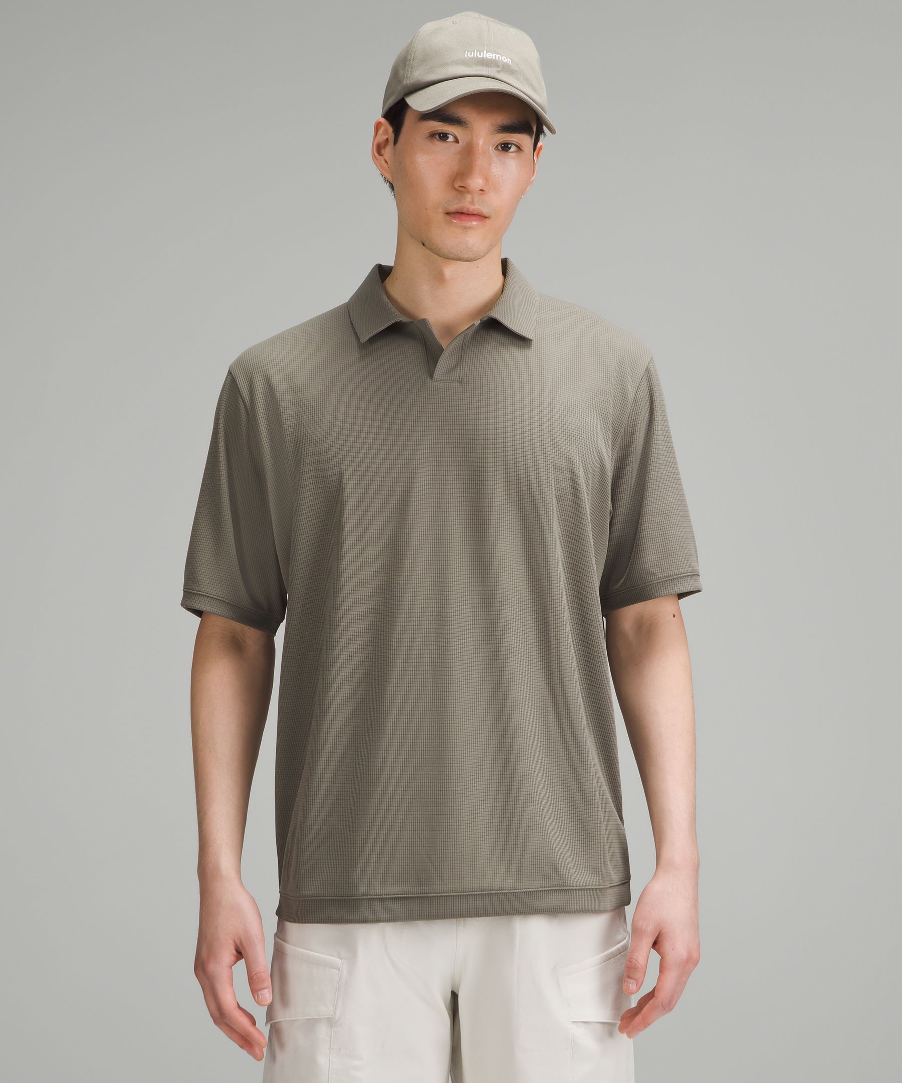Lululemon Textured Mesh Short-sleeve Polo Shirt In Green