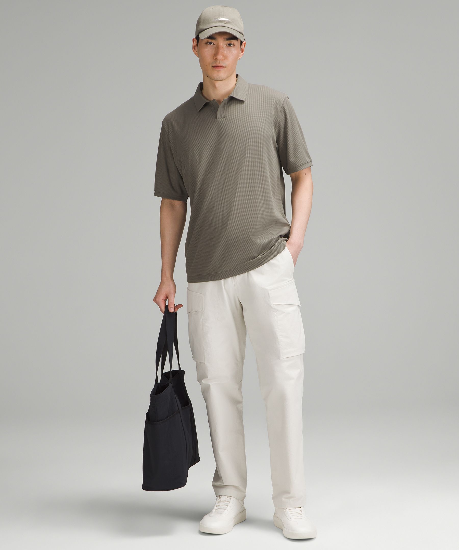 Lululemon Textured Mesh Short-sleeve Polo Shirt In Green