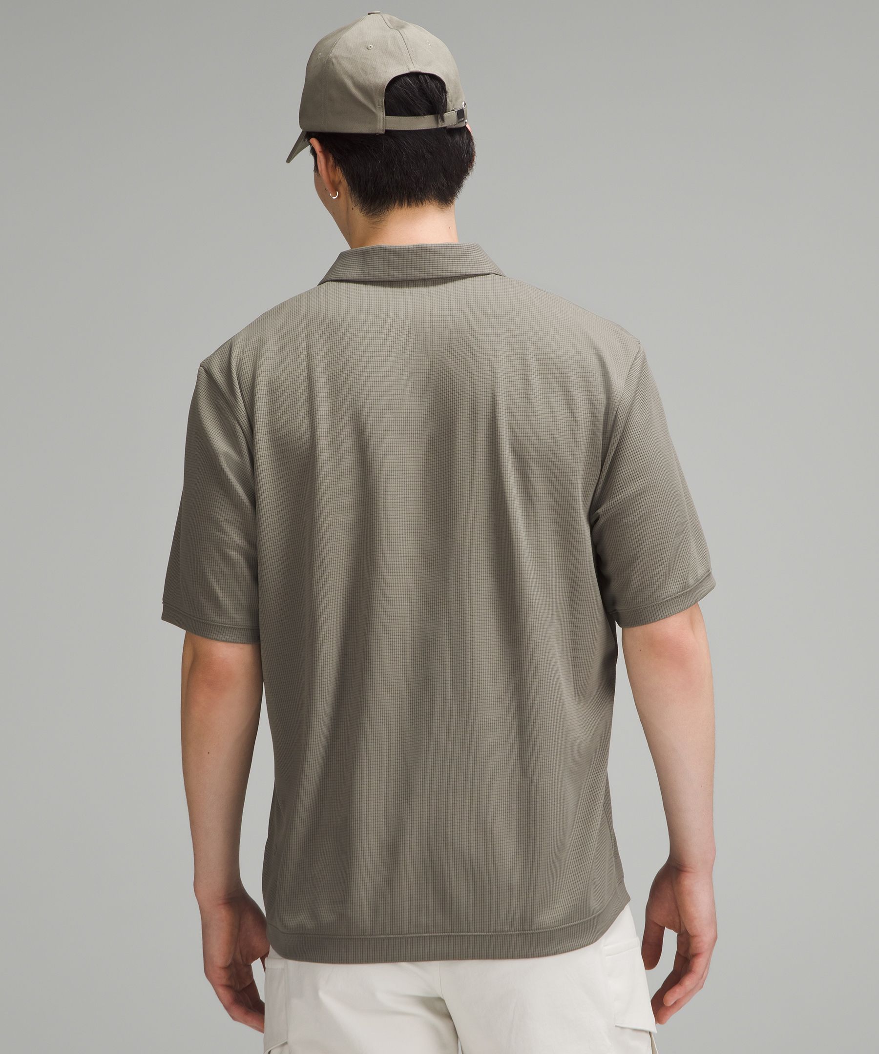 Lululemon Textured Mesh Short-sleeve Polo Shirt In Green