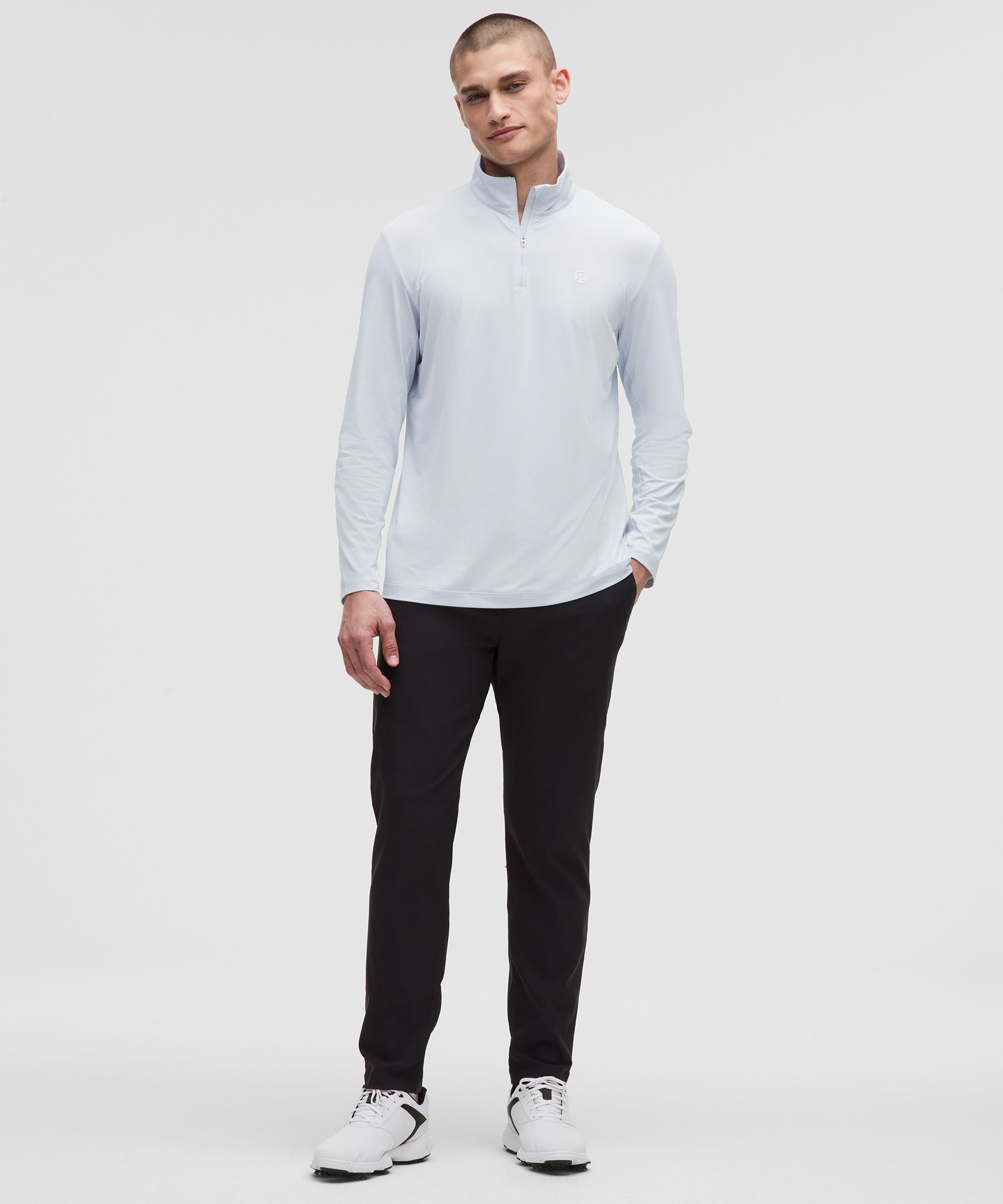 Shop Lululemon Logo Sport Long-sleeve Half Zip
