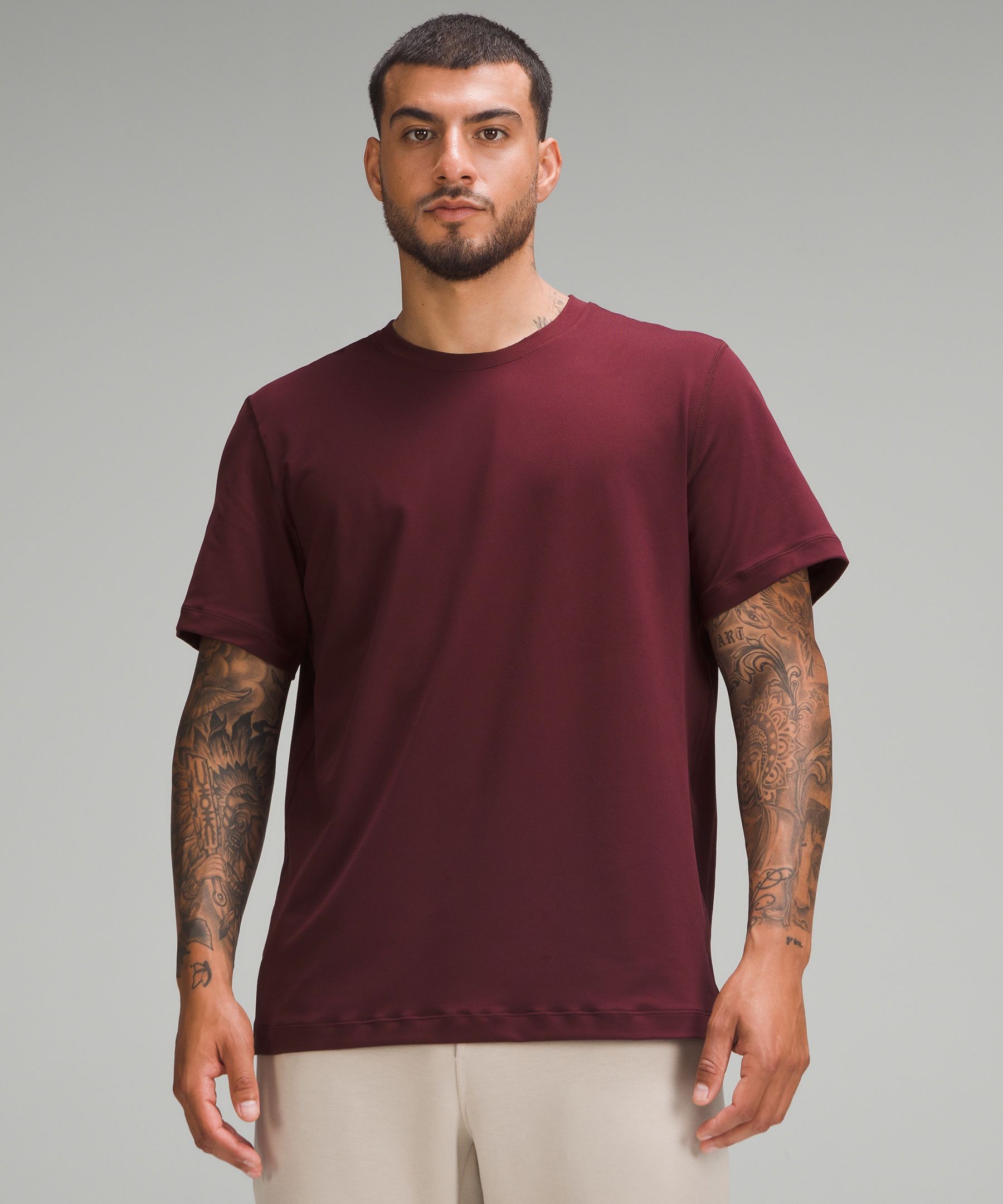 Soft Jersey Short-Sleeve Shirt - Burgundy