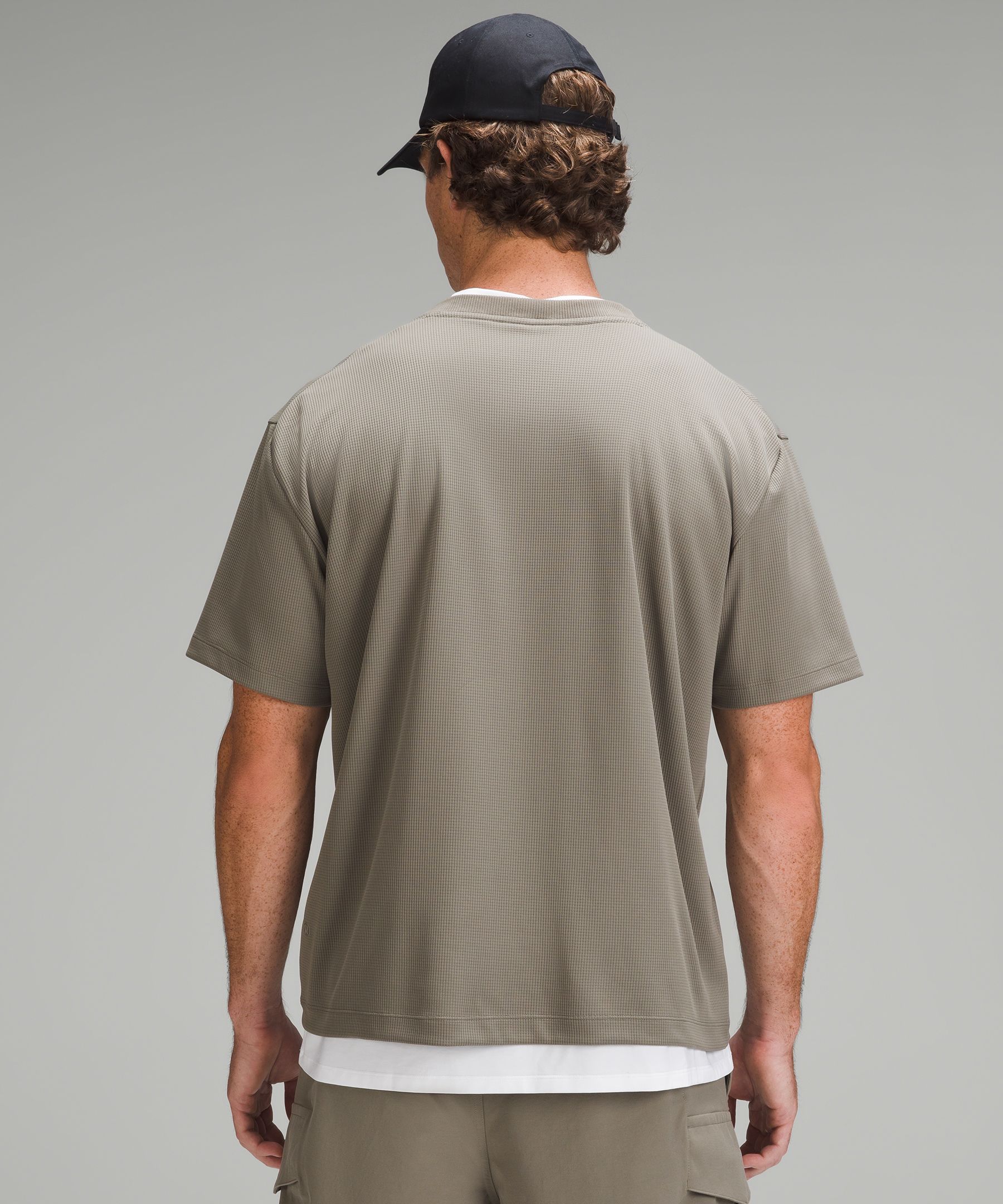 Textured Mesh Oversized T-Shirt | Men's Short Sleeve Shirts & Tee's
