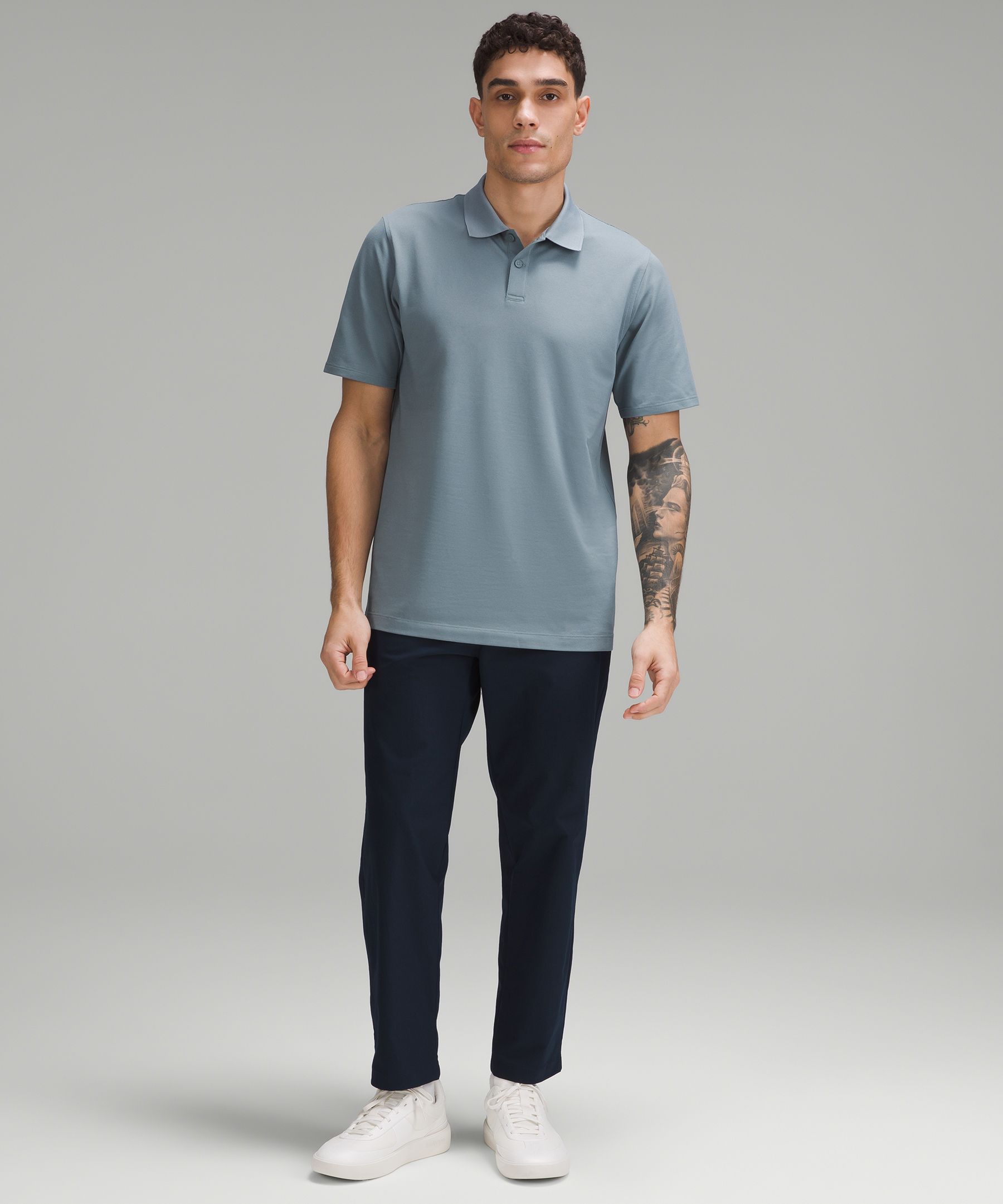 Shop Lululemon Classic-fit Pique Short-sleeve Polo Shirt