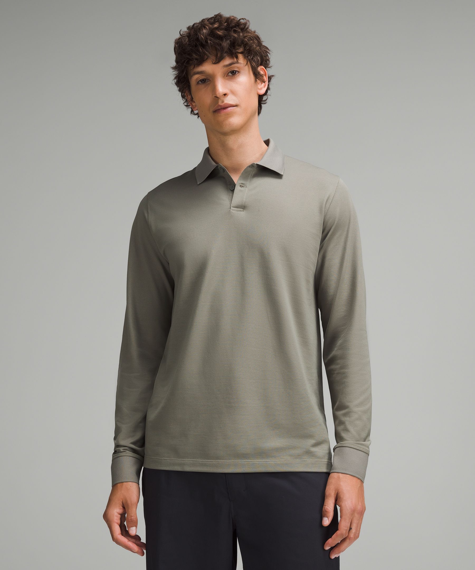 Classic-Fit Pique Long-Sleeve Polo Shirt | Men's Long Sleeve Shirts