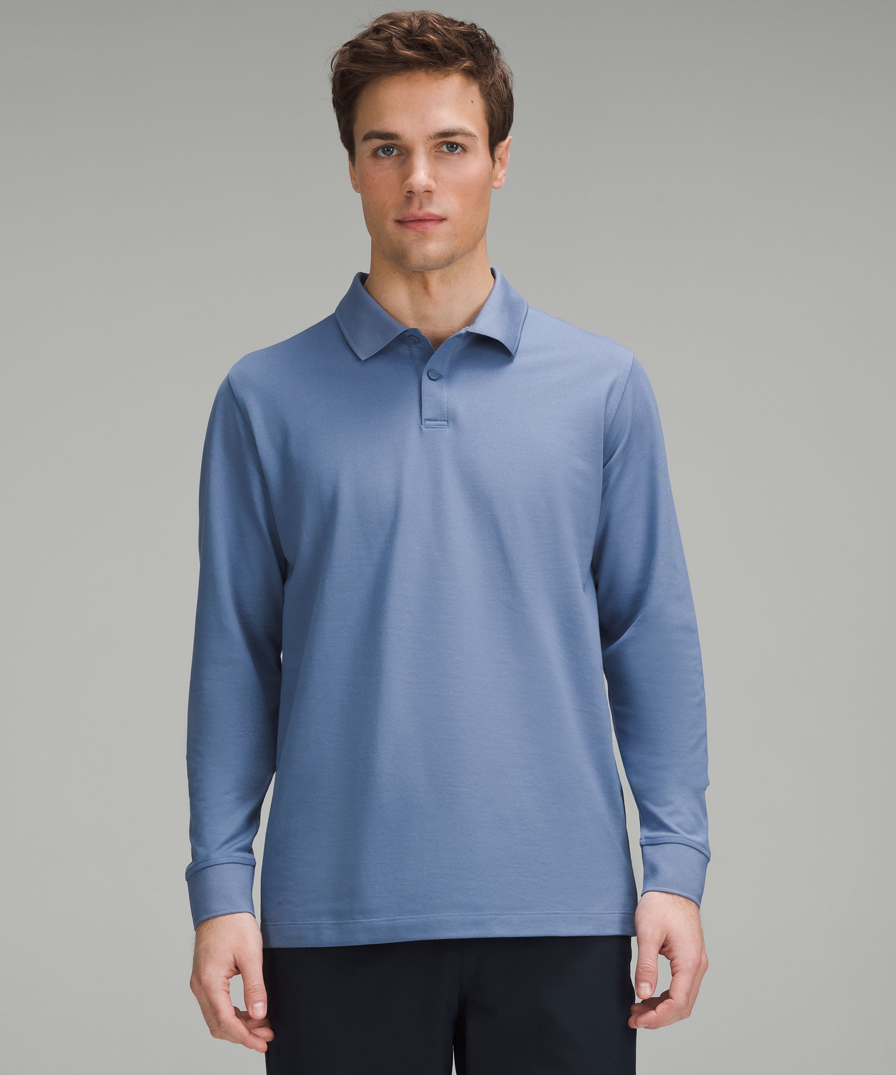 Classic-Fit Pique Long-Sleeve Polo Shirt | Men's Long Sleeve Shirts