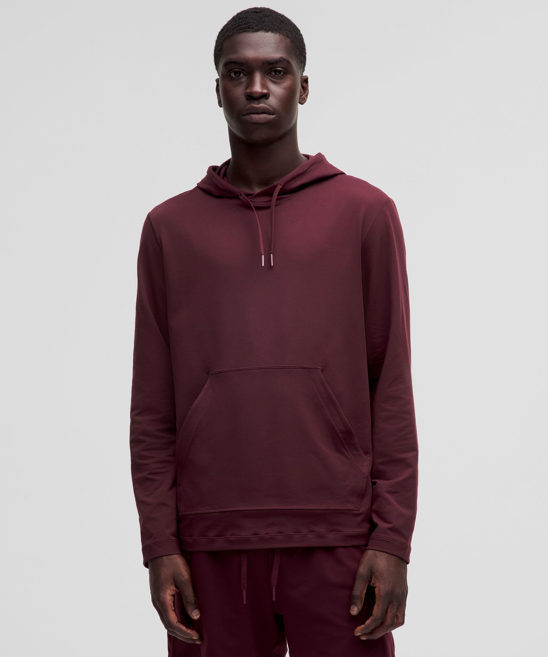 Soft Jersey Pullover Hoodie - Burgundy