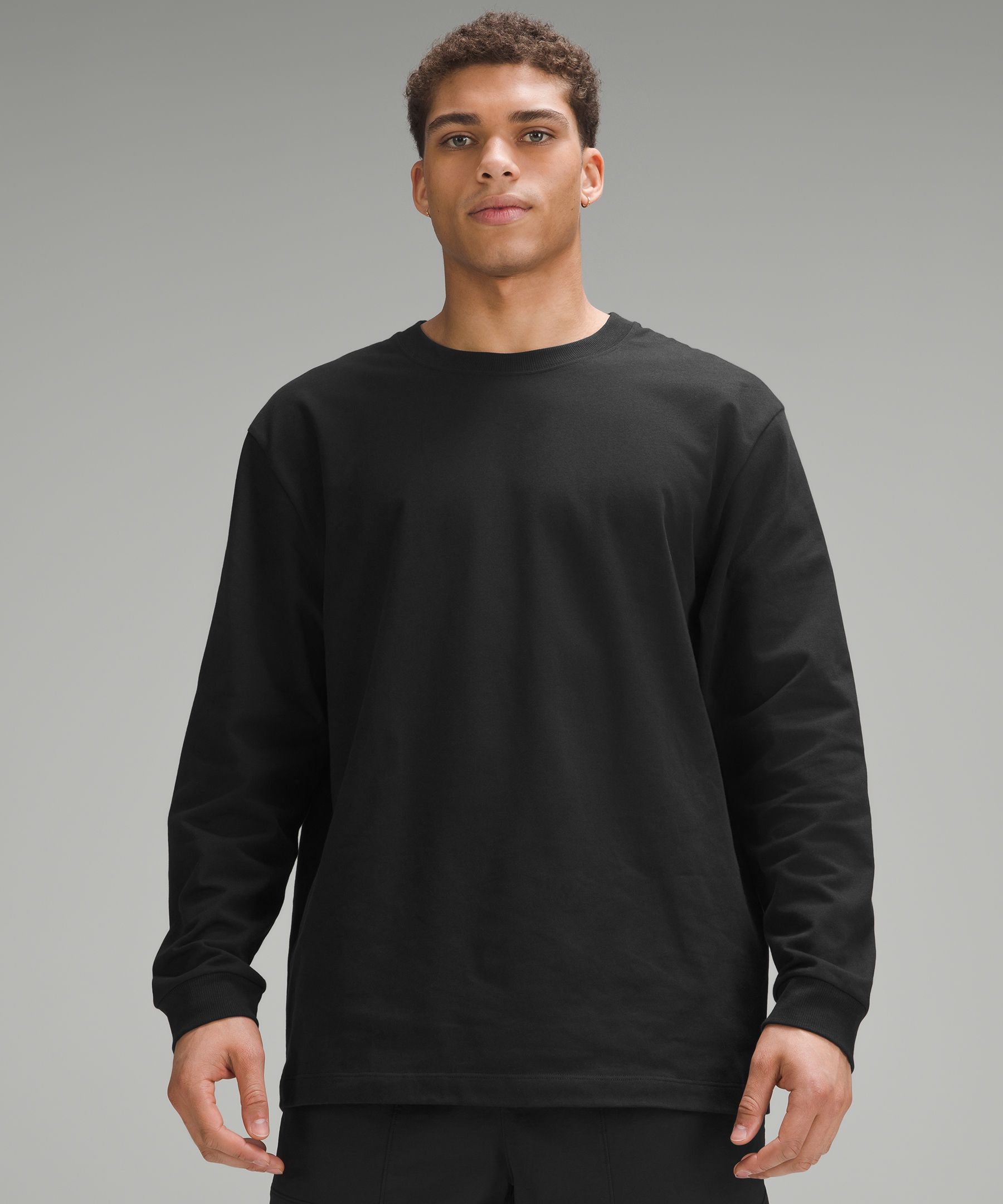 Heavyweight Cotton Jersey Long-Sleeve Shirt, Men's Long Sleeve Shirts