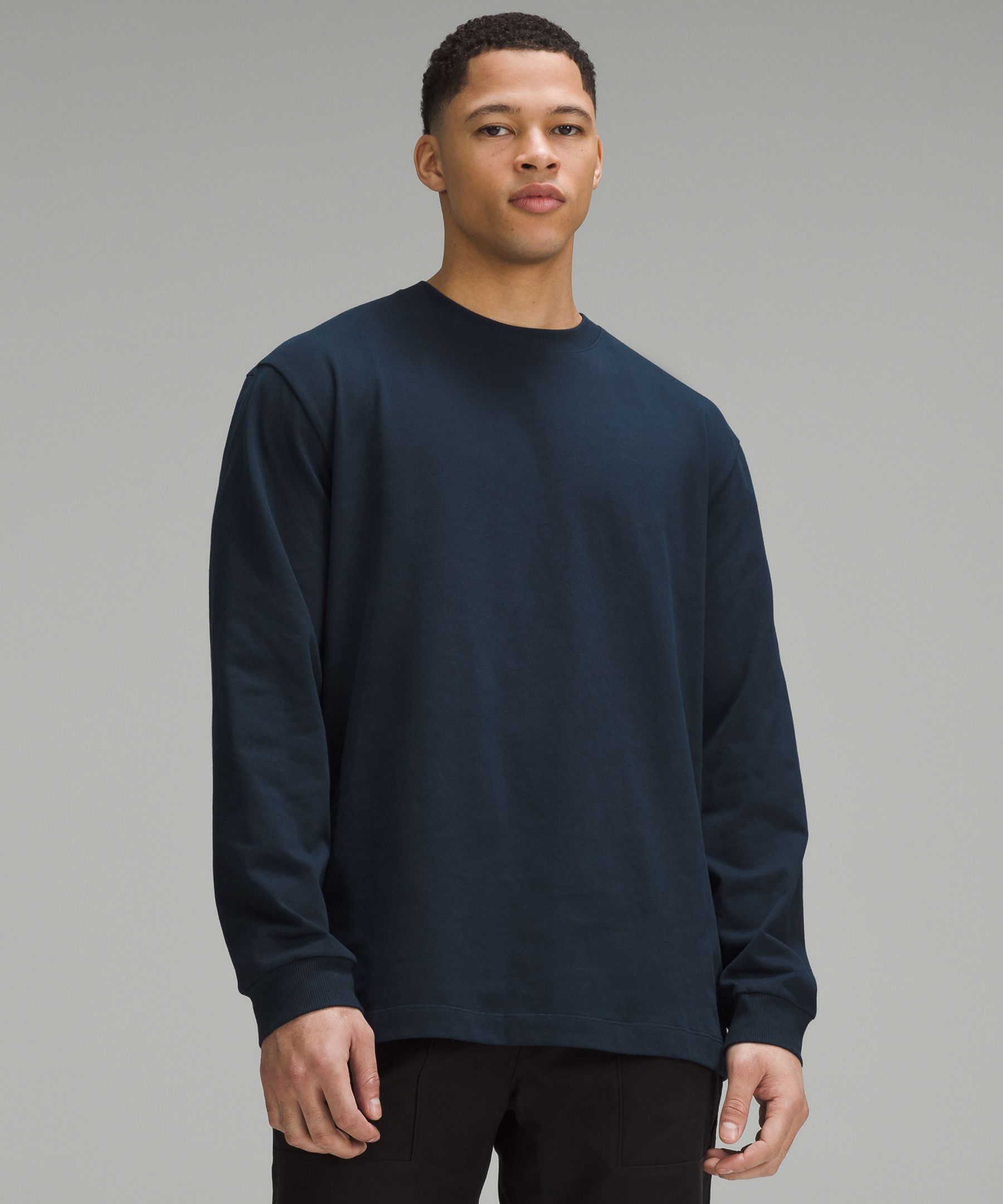 Heavyweight Cotton Jersey Long-Sleeve Shirt | Men's Long Sleeve Shirts ...
