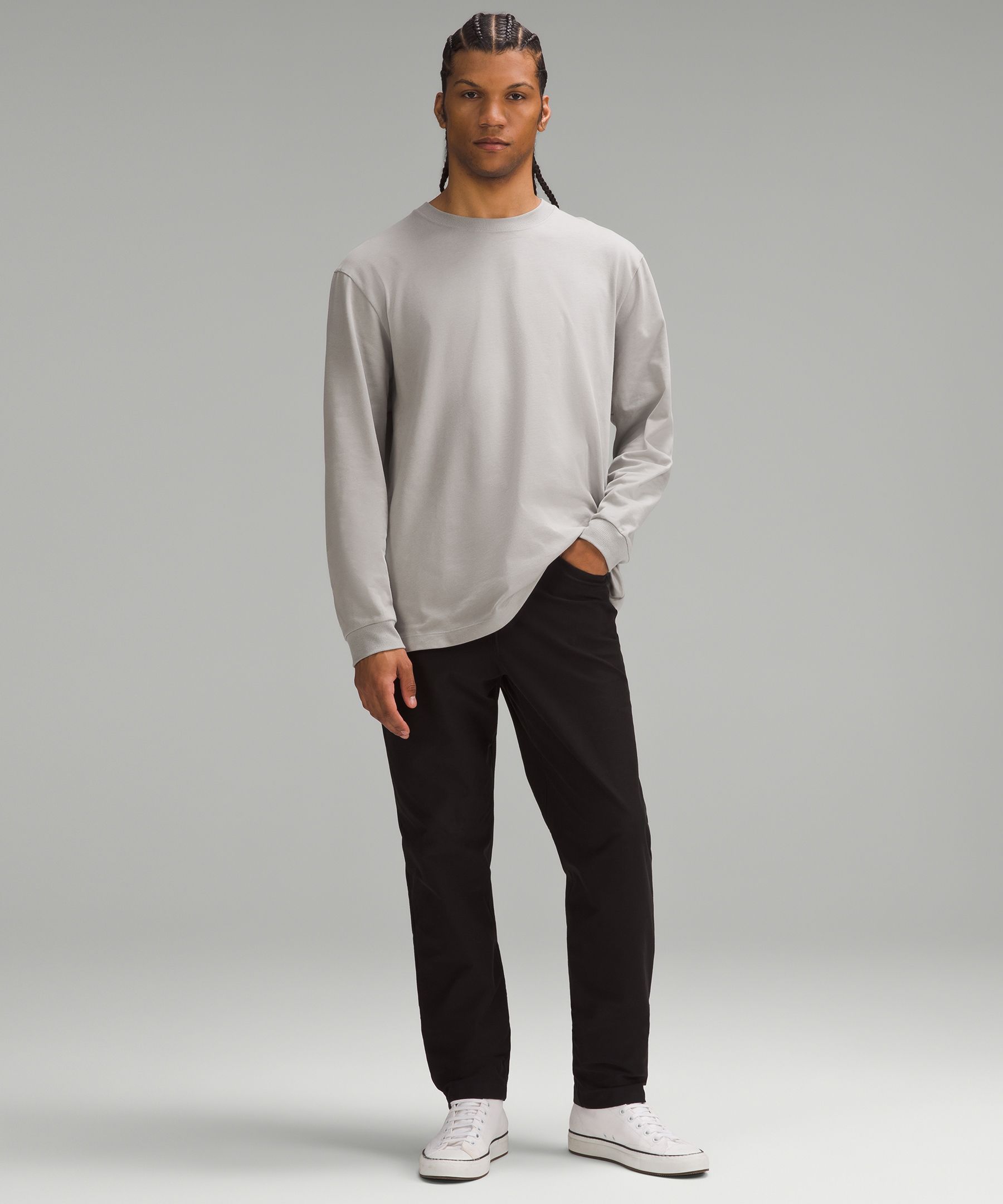 Lululemon Heavyweight Cotton Jersey Long-sleeve Shirt In Gray