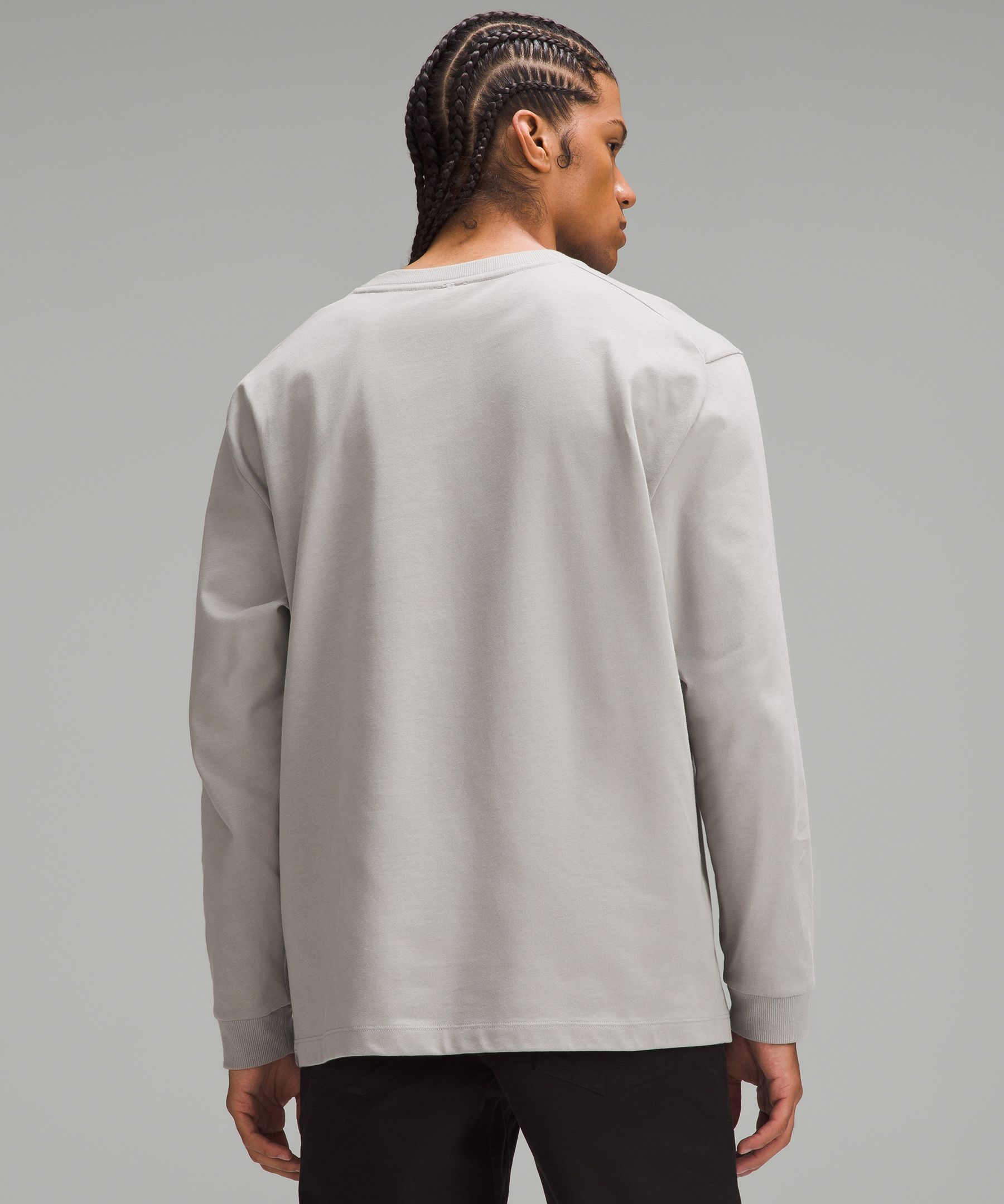 Lululemon Heavyweight Cotton Jersey Long-sleeve Shirt In Gray