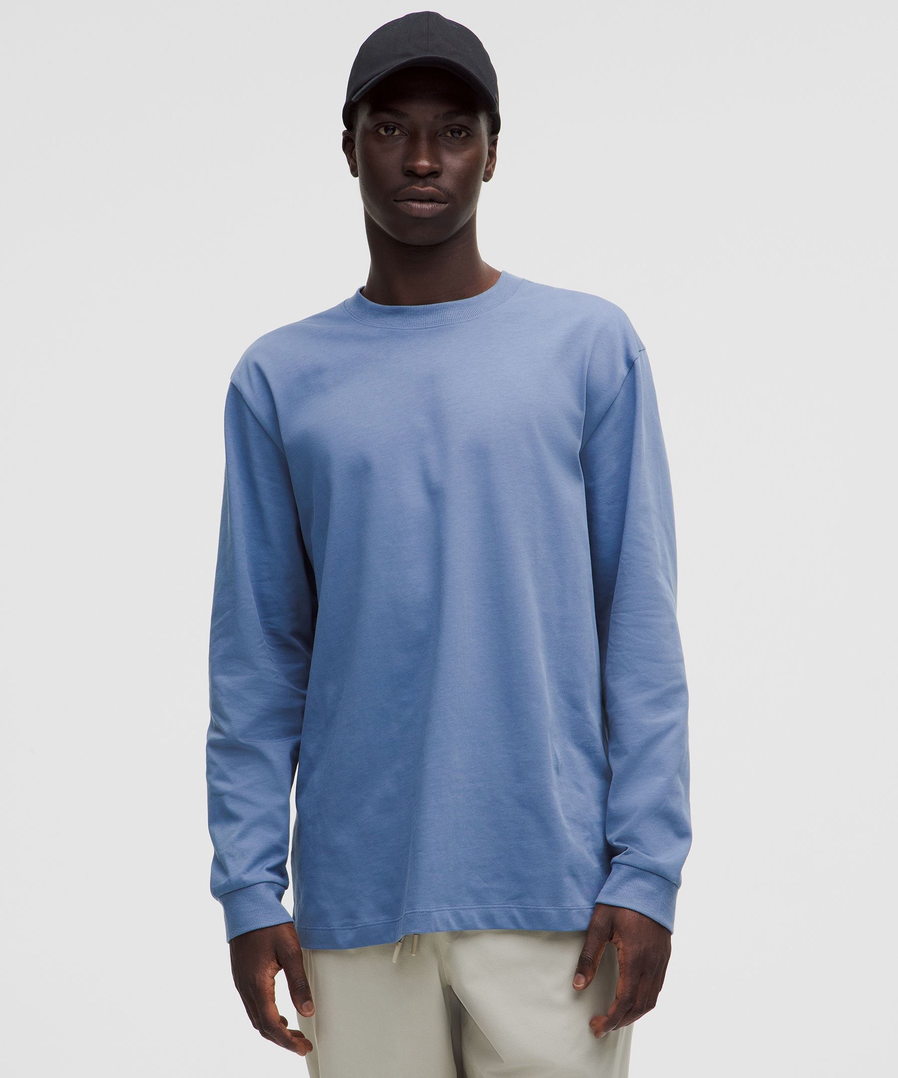 Heavyweight Cotton Jersey Long-Sleeve Shirt - Blue