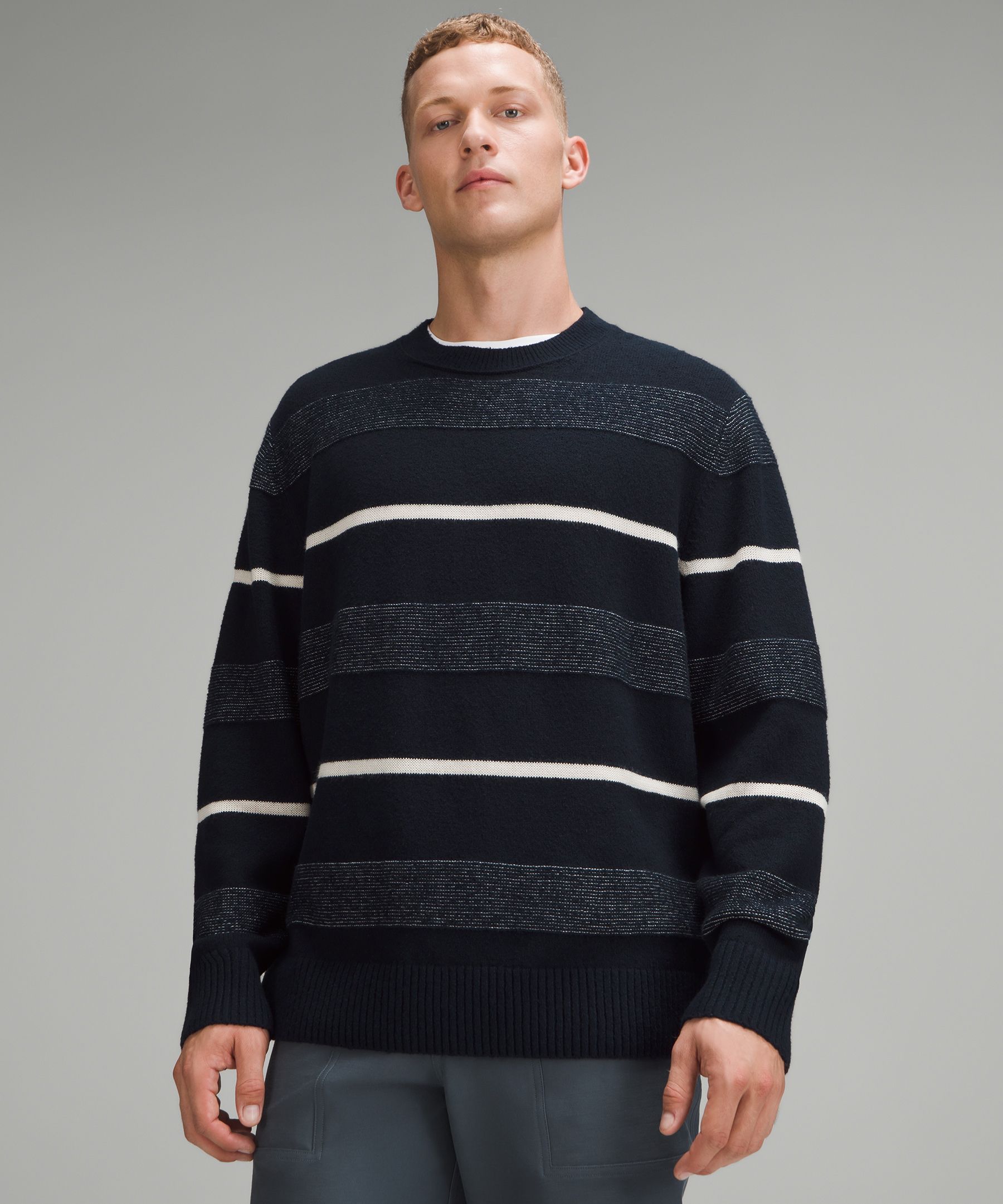 Relaxed-Fit Knit Sweater - Blue,Navy