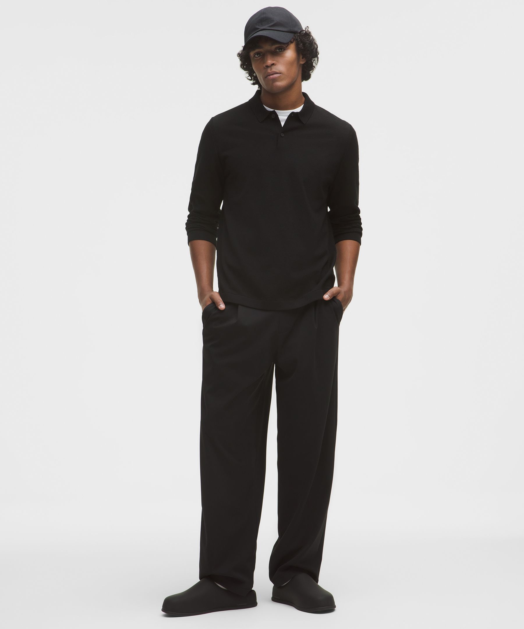 Lululemon New Venture Long-sleeve Knit Polo Shirt