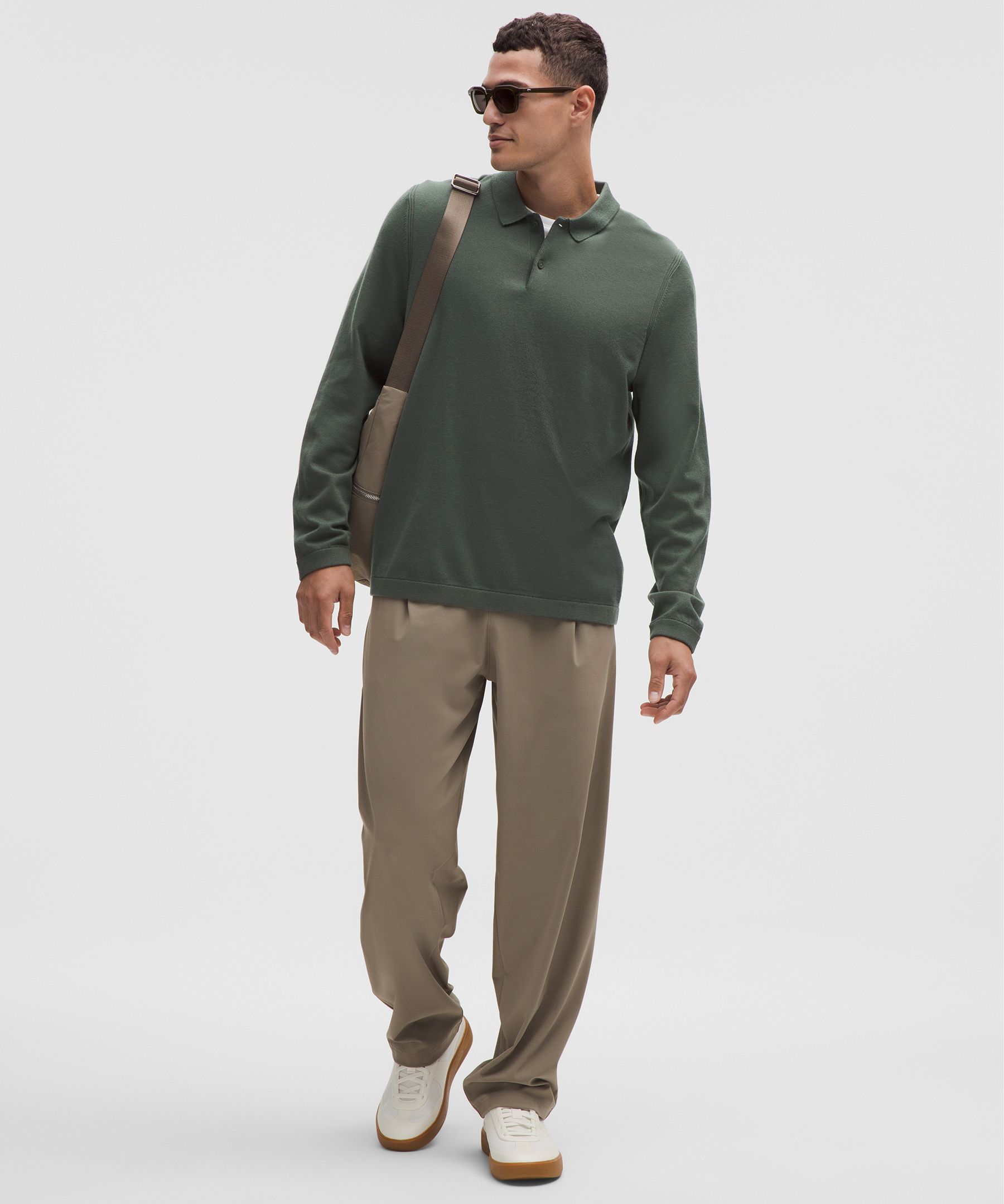 Lululemon New Venture Long-sleeve Knit Polo Shirt