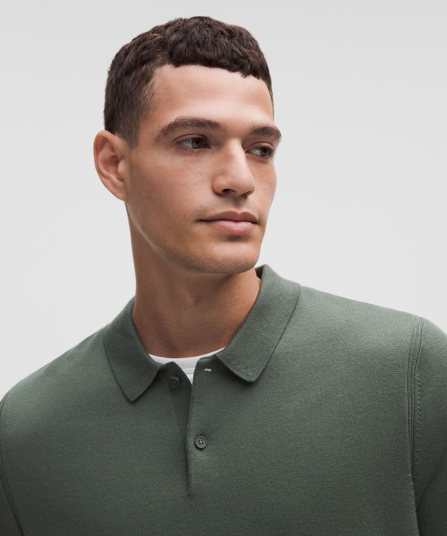 Lululemon New Venture Long-sleeve Knit Polo Shirt