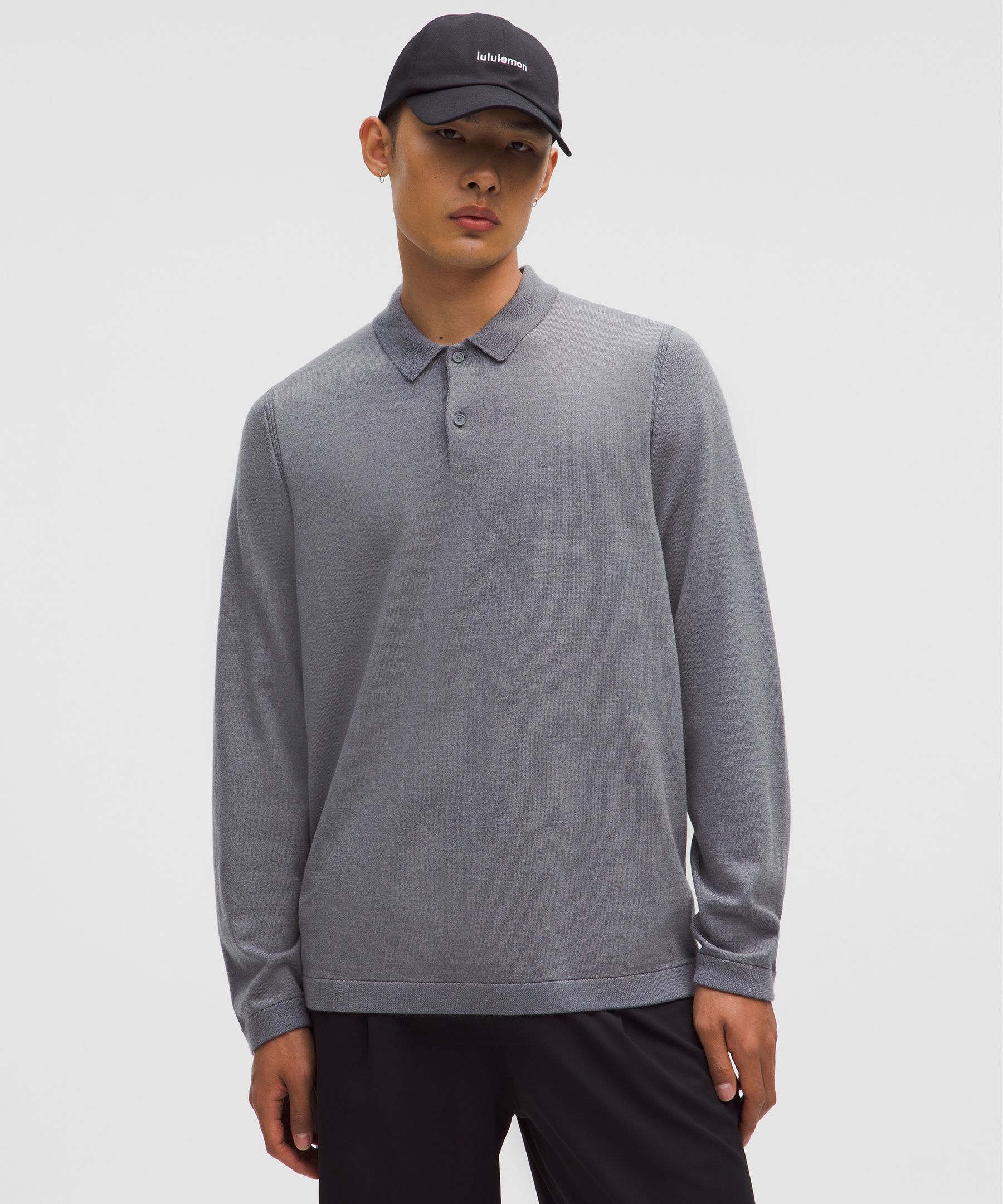 New Venture Long-Sleeve Knit Polo Shirt