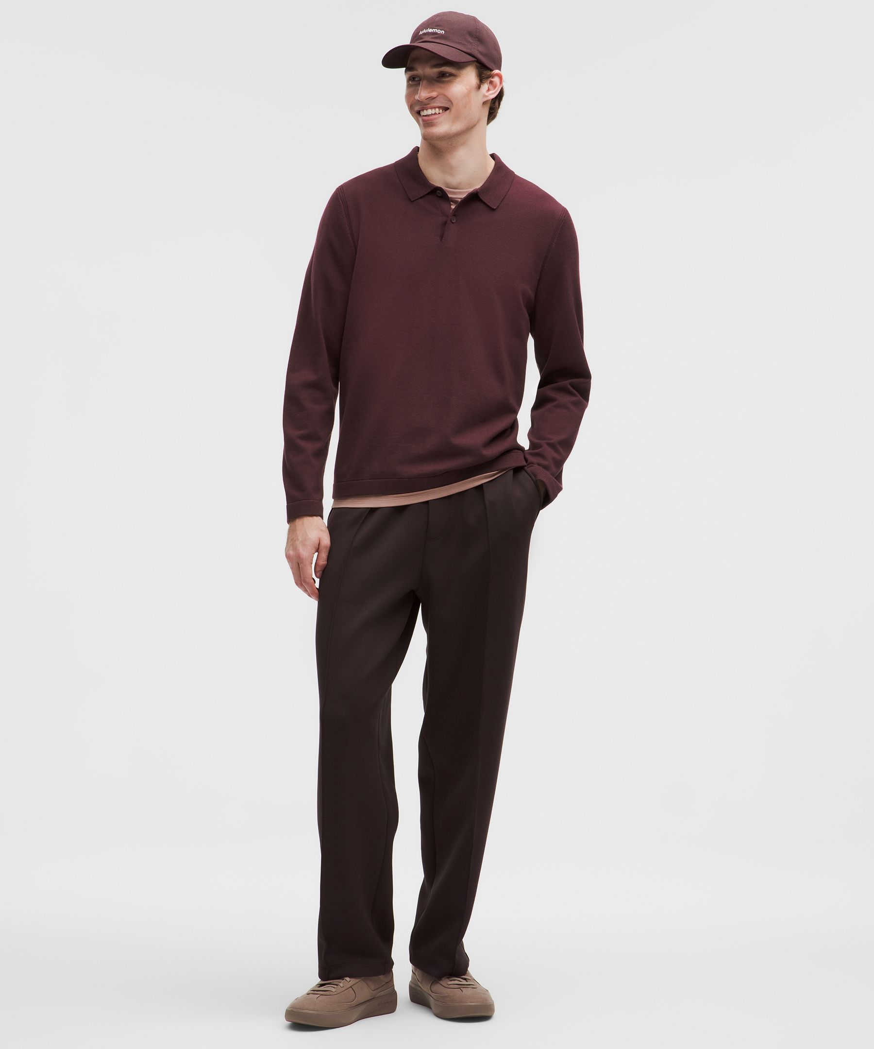 Lululemon New Venture Long-sleeve Knit Polo Shirt