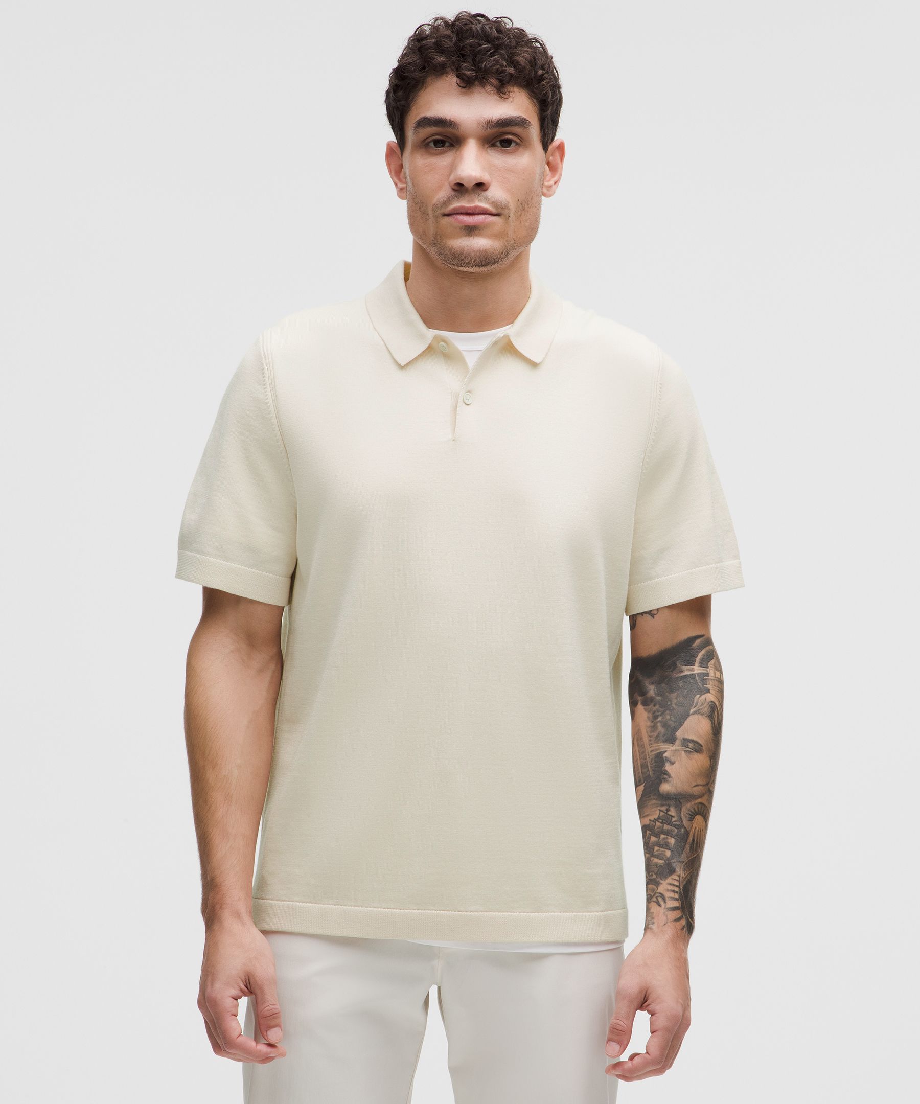 New Venture Short-Sleeve Knit Polo Shirt - White