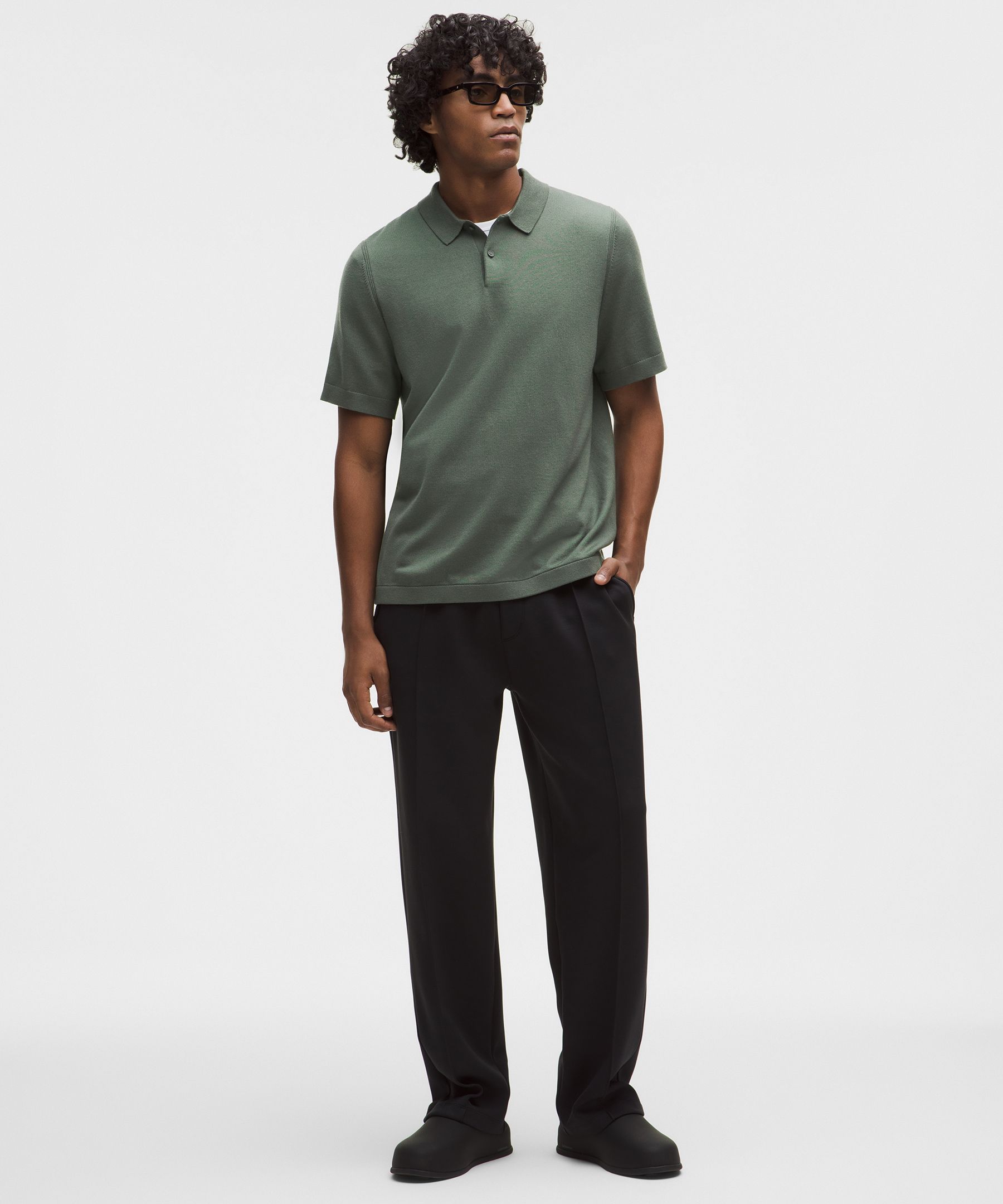 Lululemon New Venture Short-sleeve Knit Polo Shirt