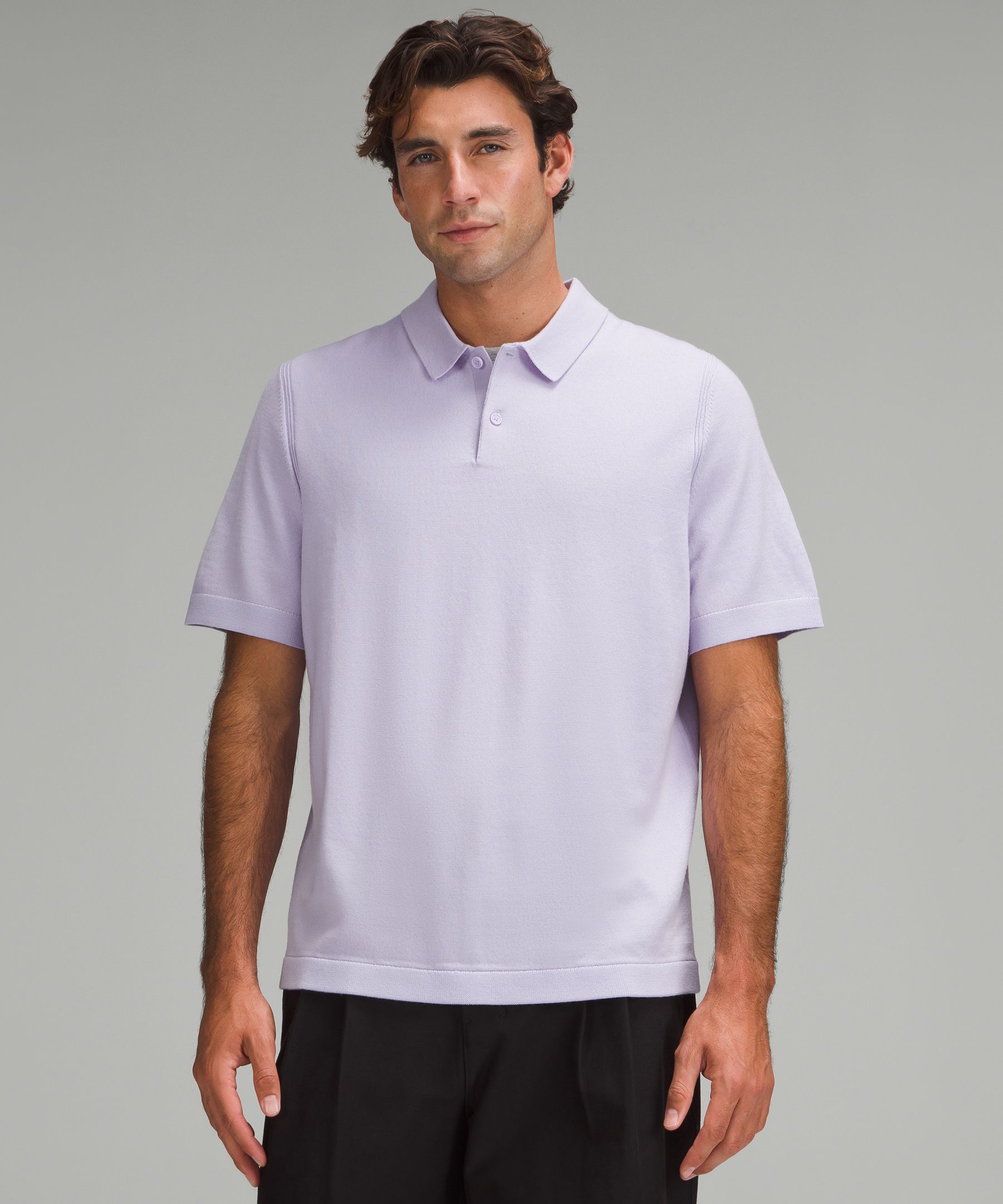 New Venture Short-Sleeve Knit Polo Shirt - Purple