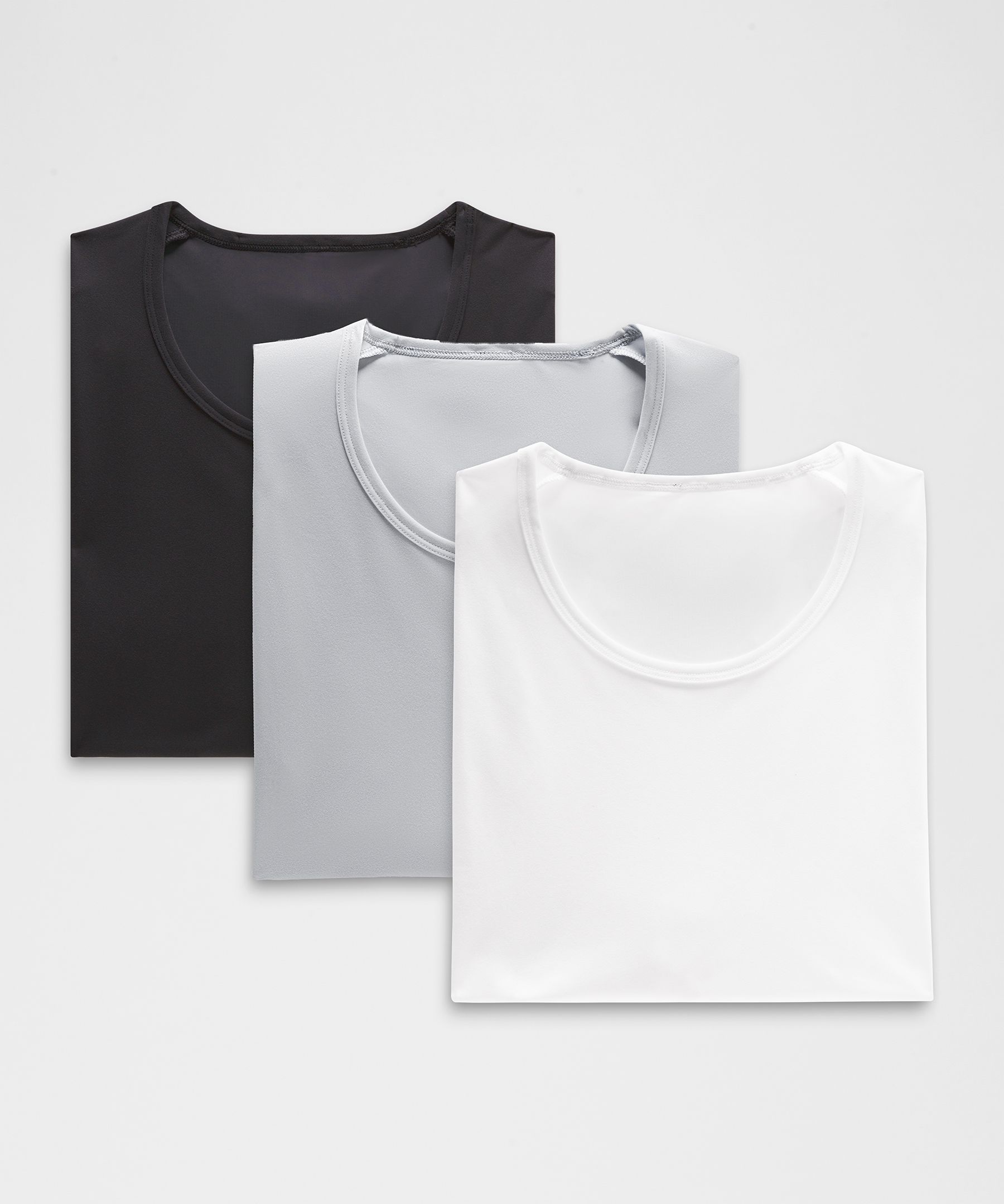 lululemon – Men's Ultra-Soft Nulu Short-Sleeve T-Shirt 3 Pack – Color Black/White/Silver – Size XS