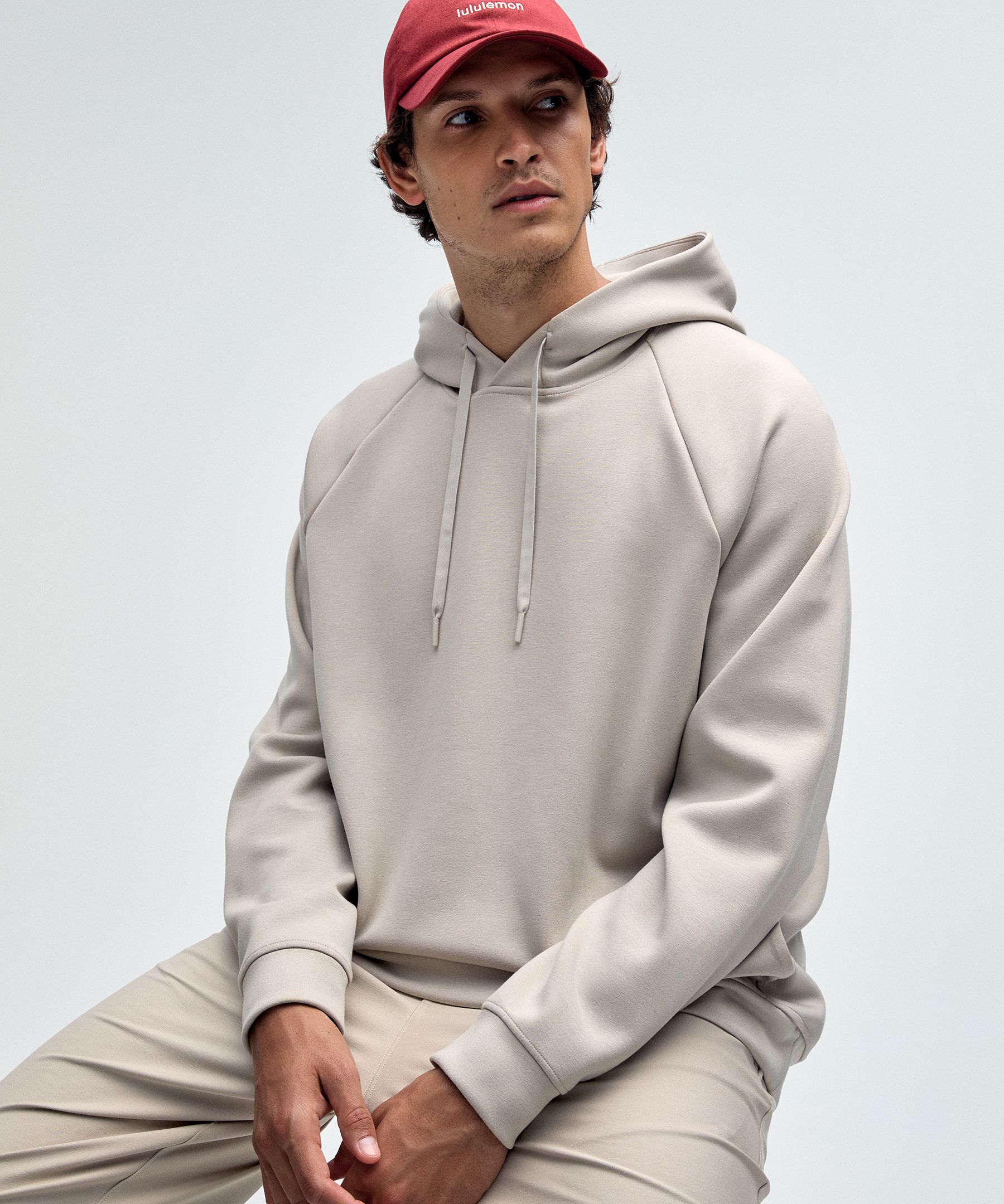 Smooth Spacer Classic-Fit Pullover Hoodie - White,Neutral