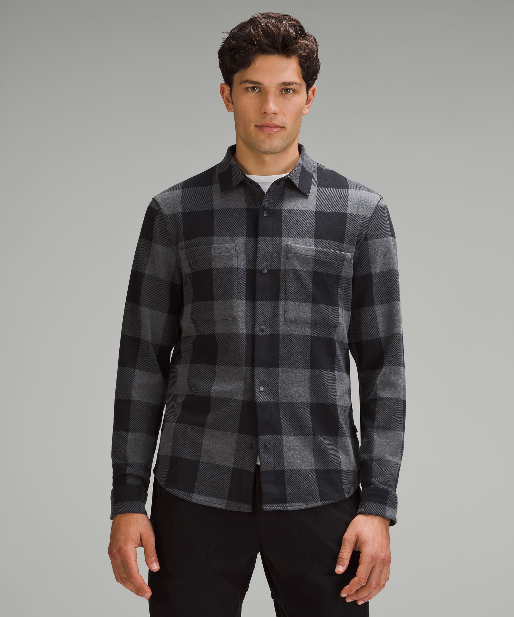 Soft Knit Overshirt - Black,Grey,Printed