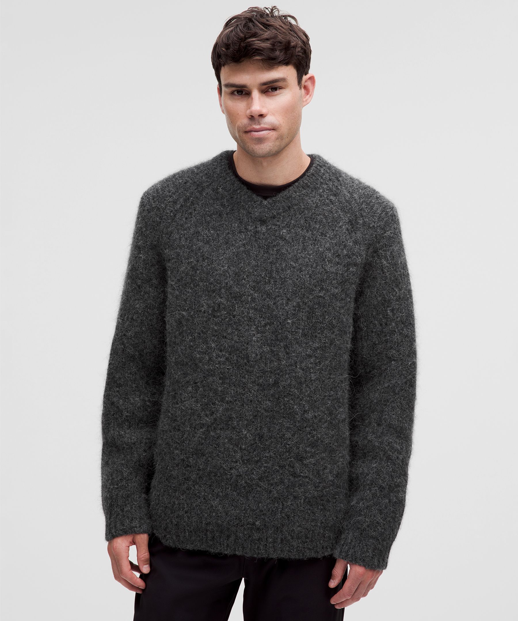 Men's Alpaca Wool-Blend V-Neck Sweater