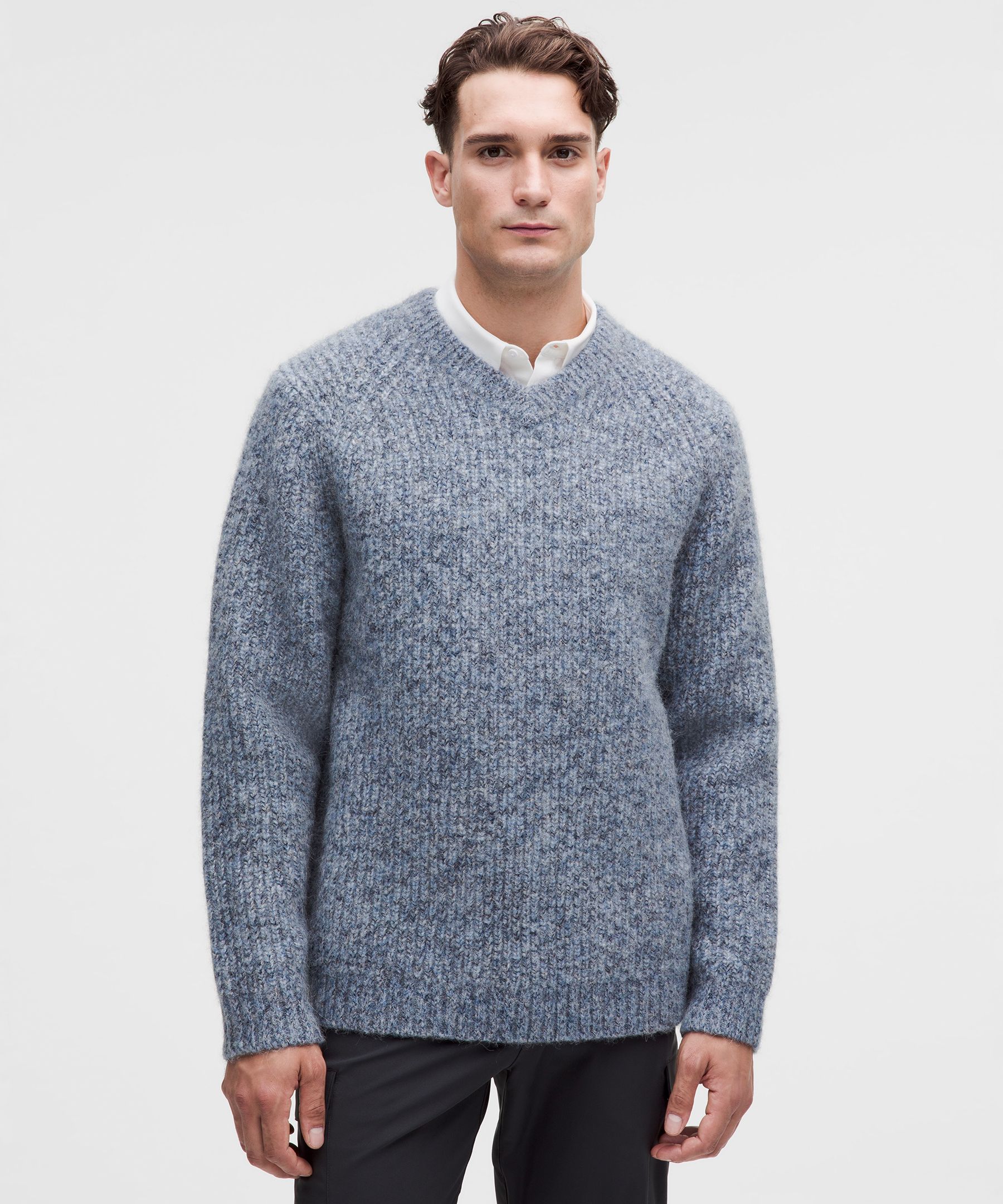 Men's Alpaca Wool-Blend V-Neck Sweater