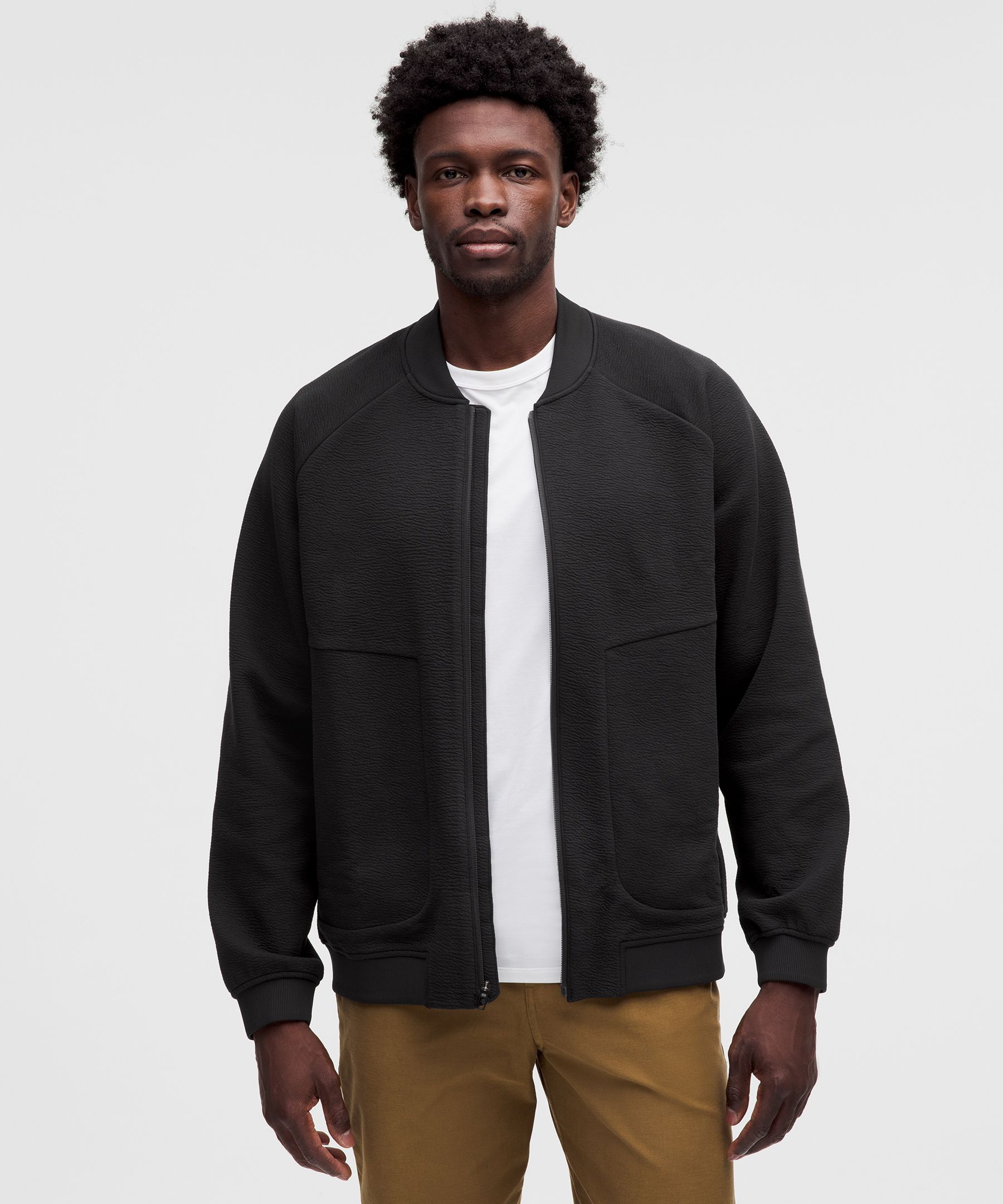 Textured Spacer Bomber Jacket