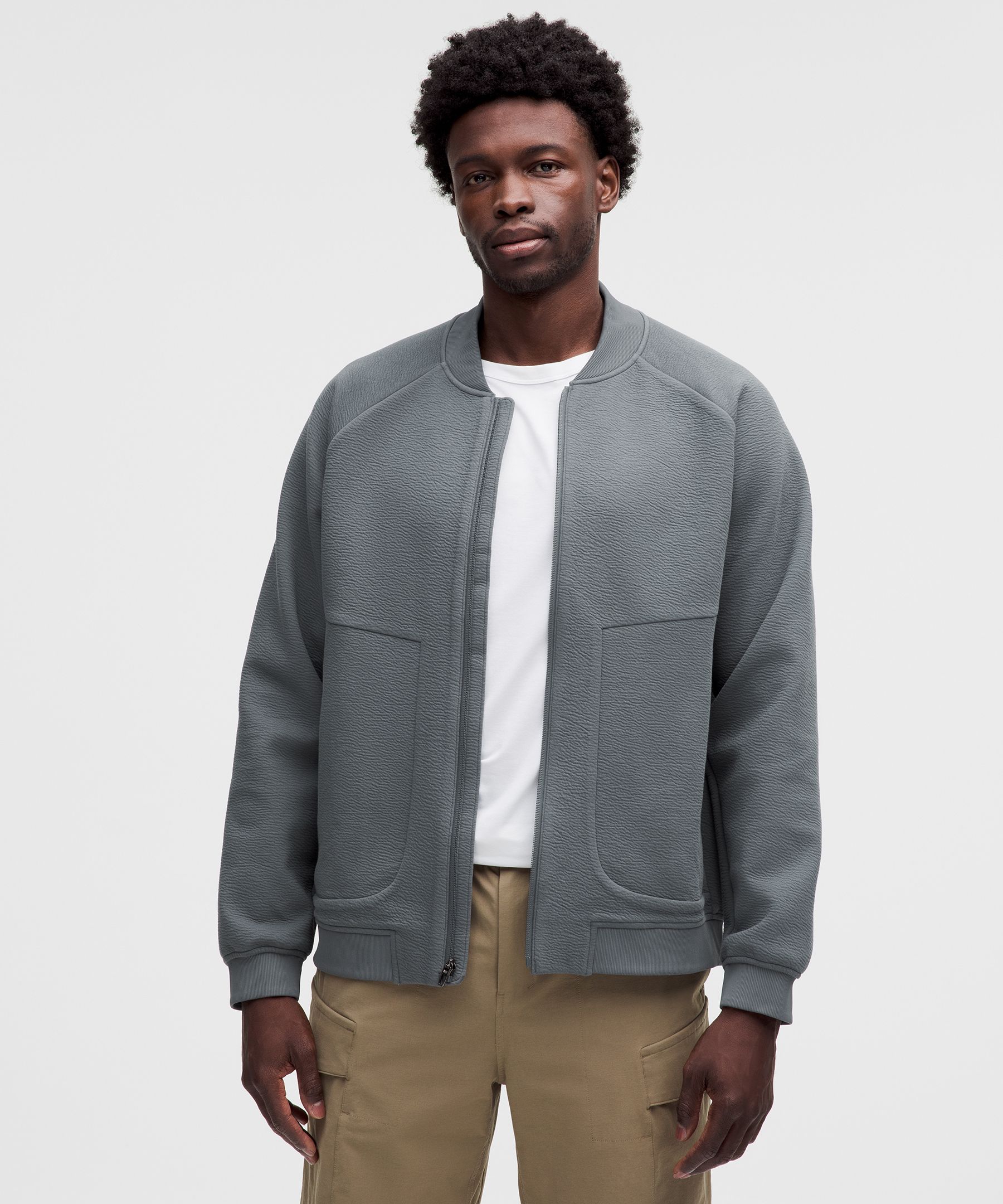 Textured Spacer Bomber Jacket