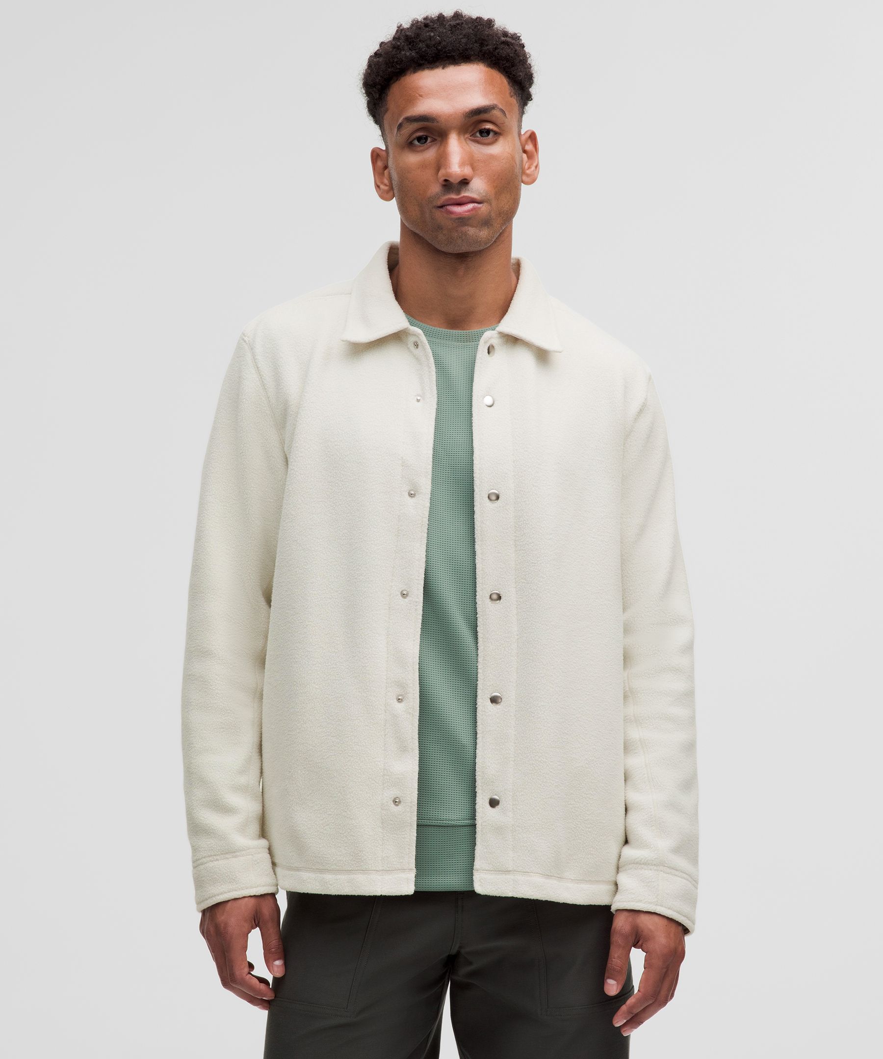 Fleece Classic-Fit Overshirt - White,Neutral