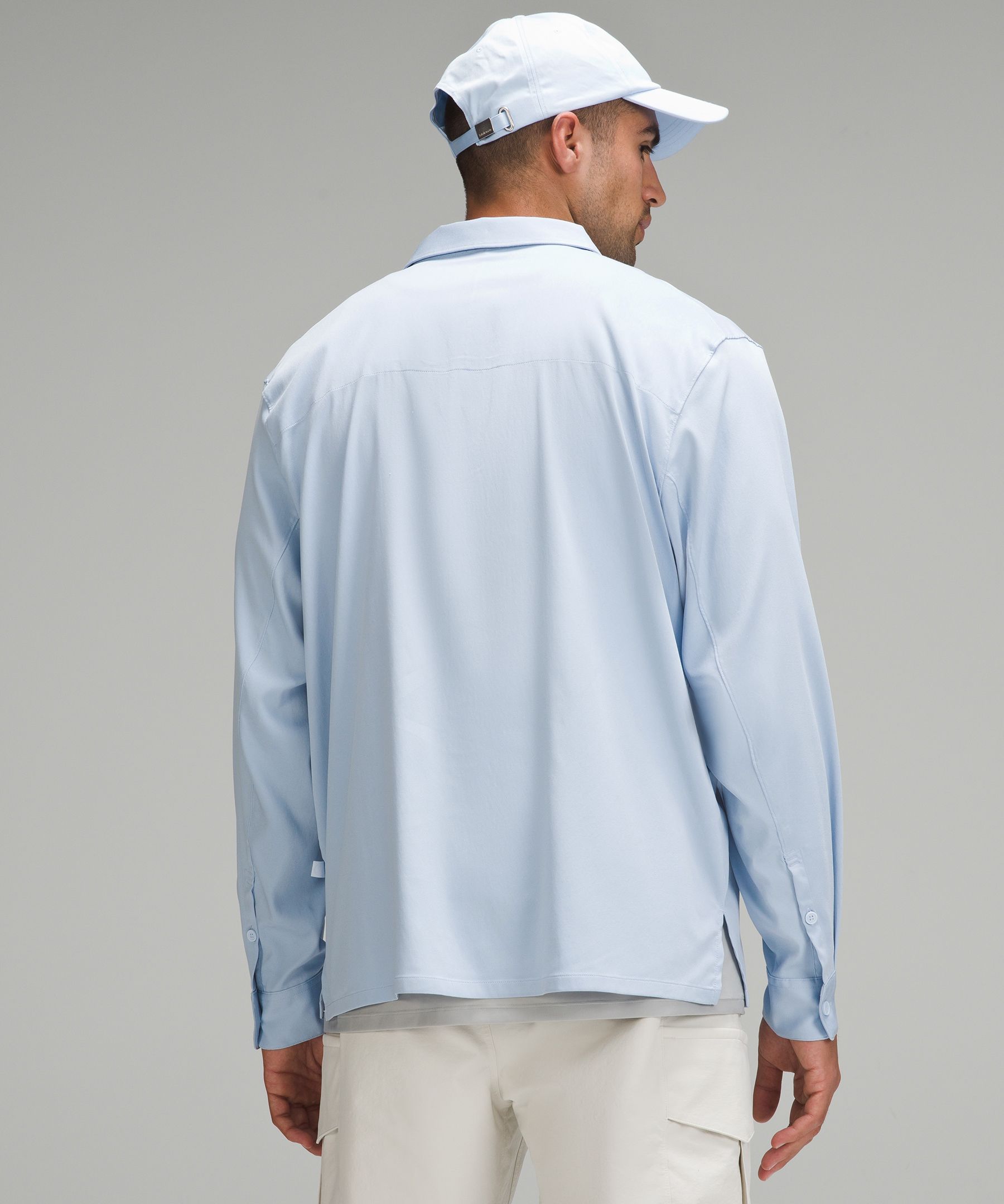 Shop Lululemon Relaxed-fit Long-sleeve Button-up