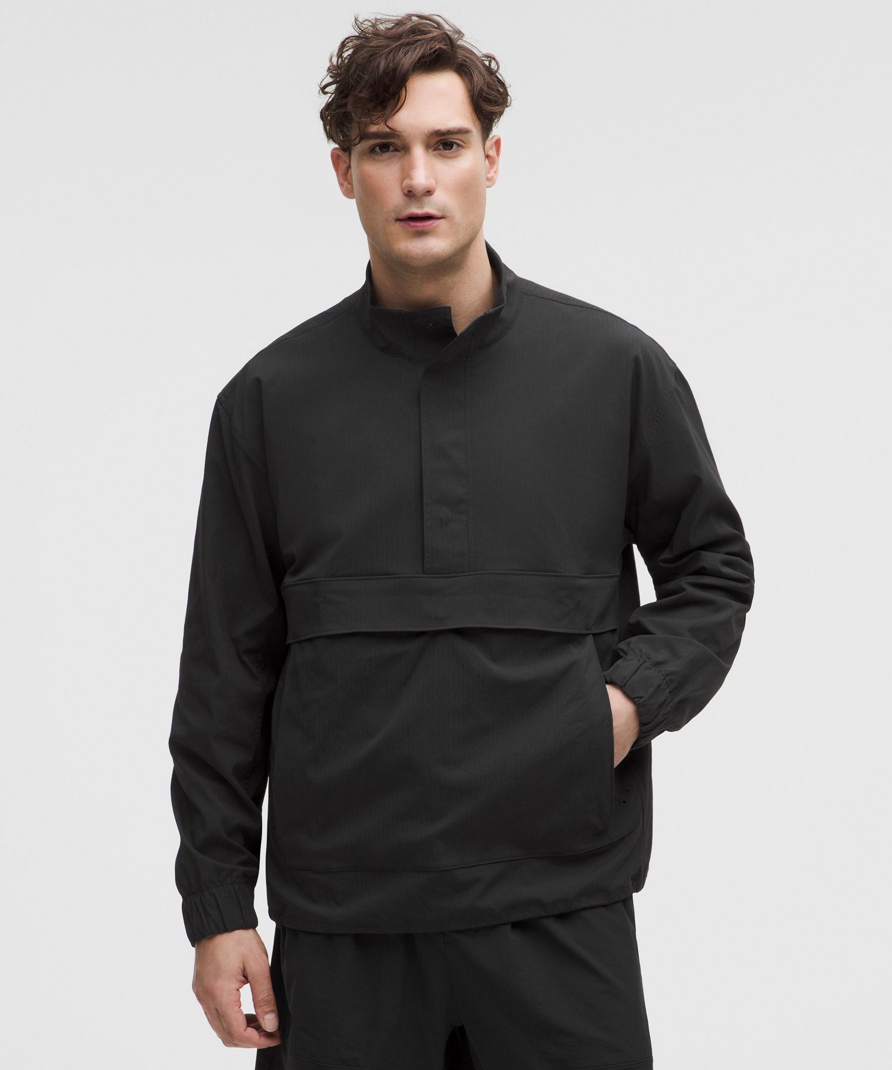 Ripstop Relaxed-Fit Utility Anorak - Black,Neutral