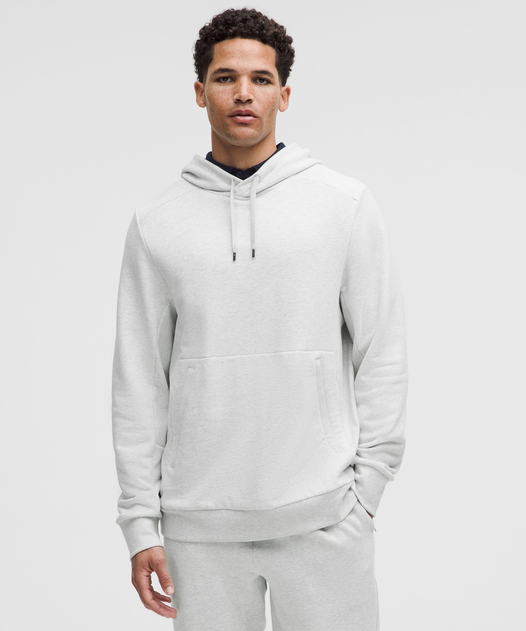 French Terry Pullover Hoodie - Grey,Neutral