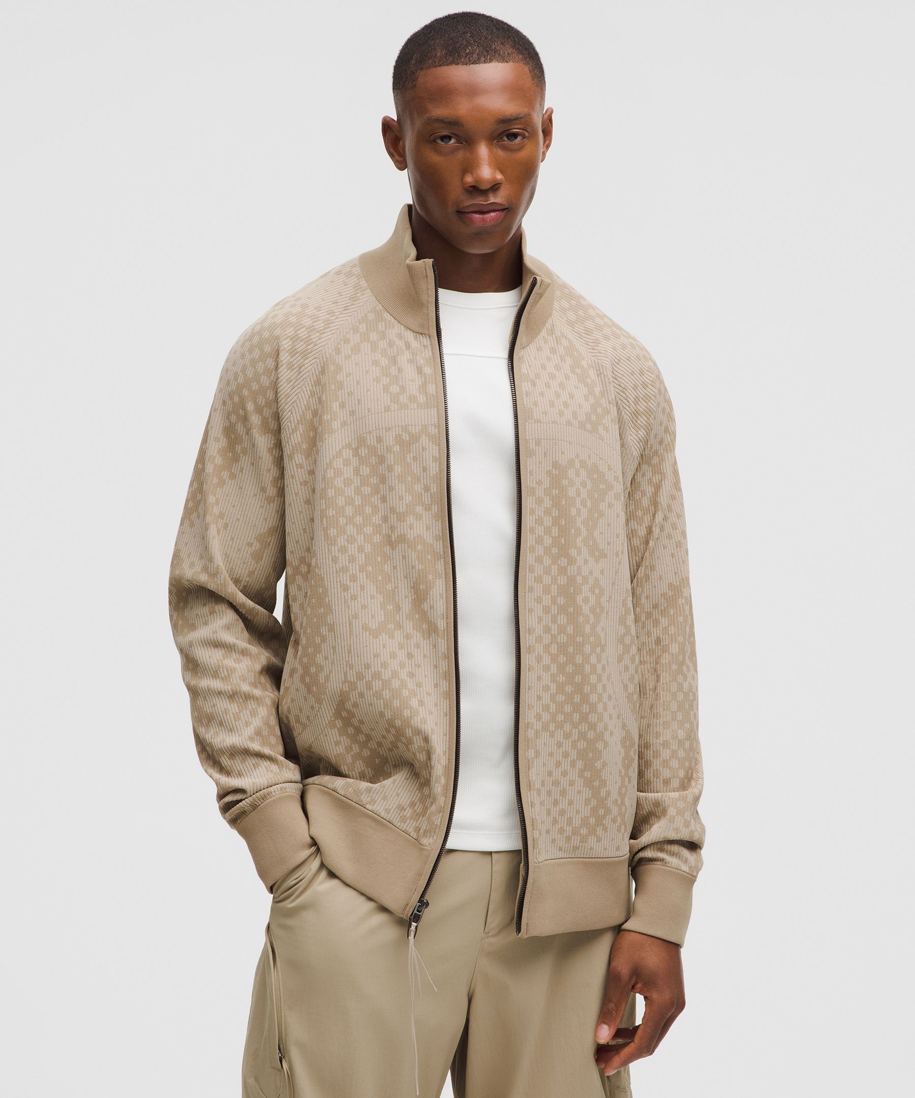 Two-Tone Full-Zip Sweater SLNSH Collection - White,Neutral