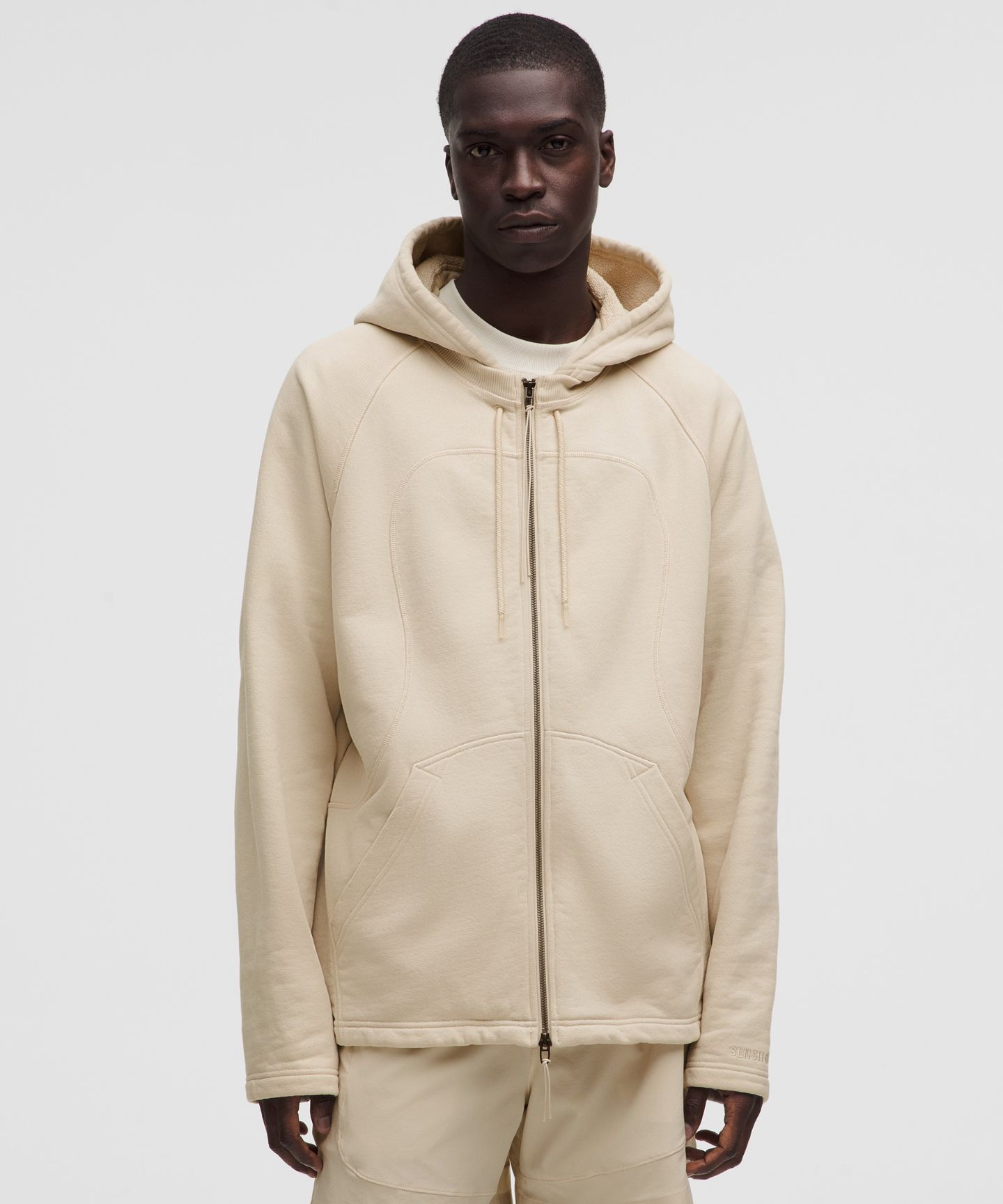 Мужское худи Lululemon Removable Hood Full-Zip *Slnsh Collection, цвет: Натуральная слоновая кость — фото 2