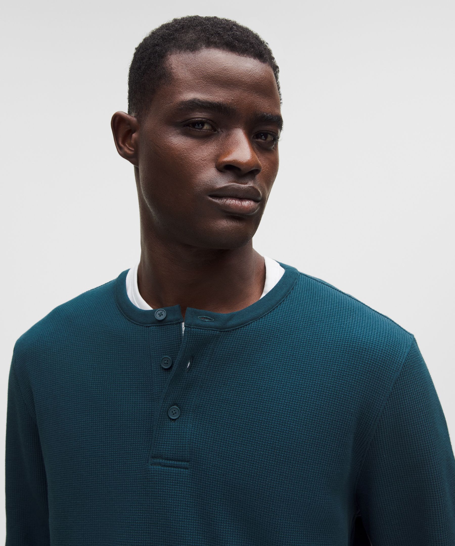 Lululemon Cotton-blend Waffle Knit Long-sleeve Henley