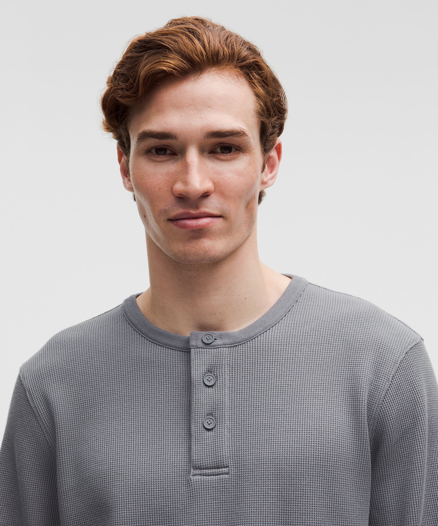 Lululemon Cotton-blend Waffle Knit Long-sleeve Henley